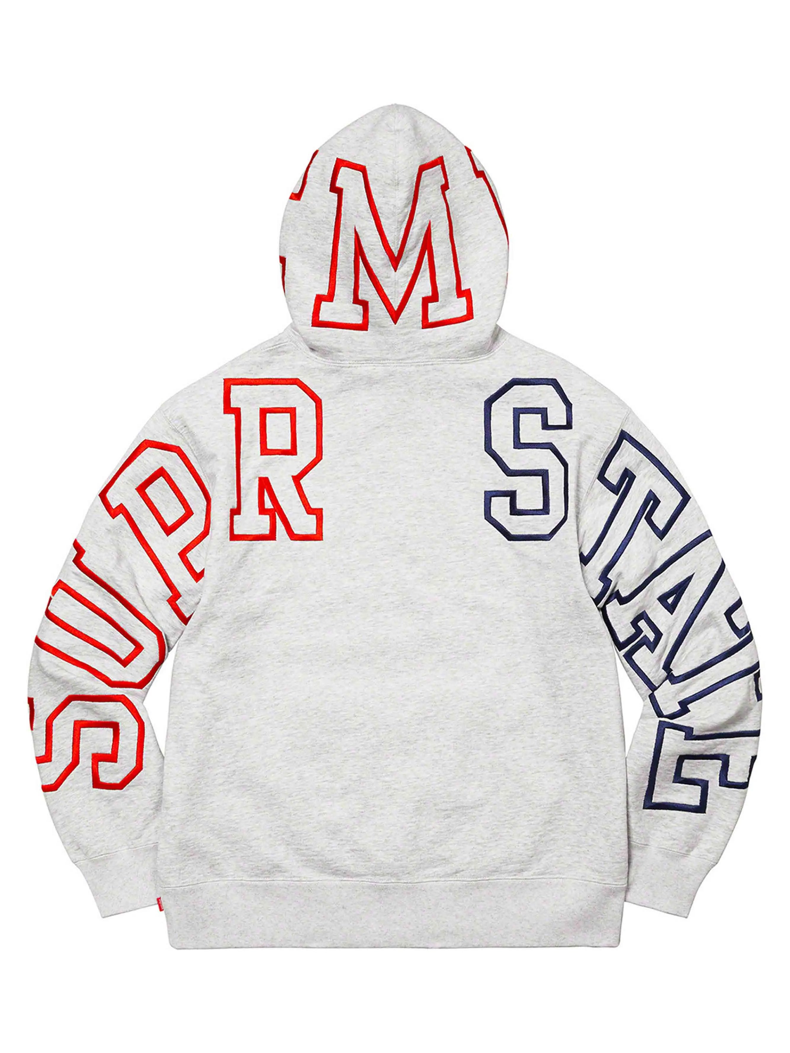 Image of Supreme State Hooded Sweatshirt Ash Grey (FW22) Prior
