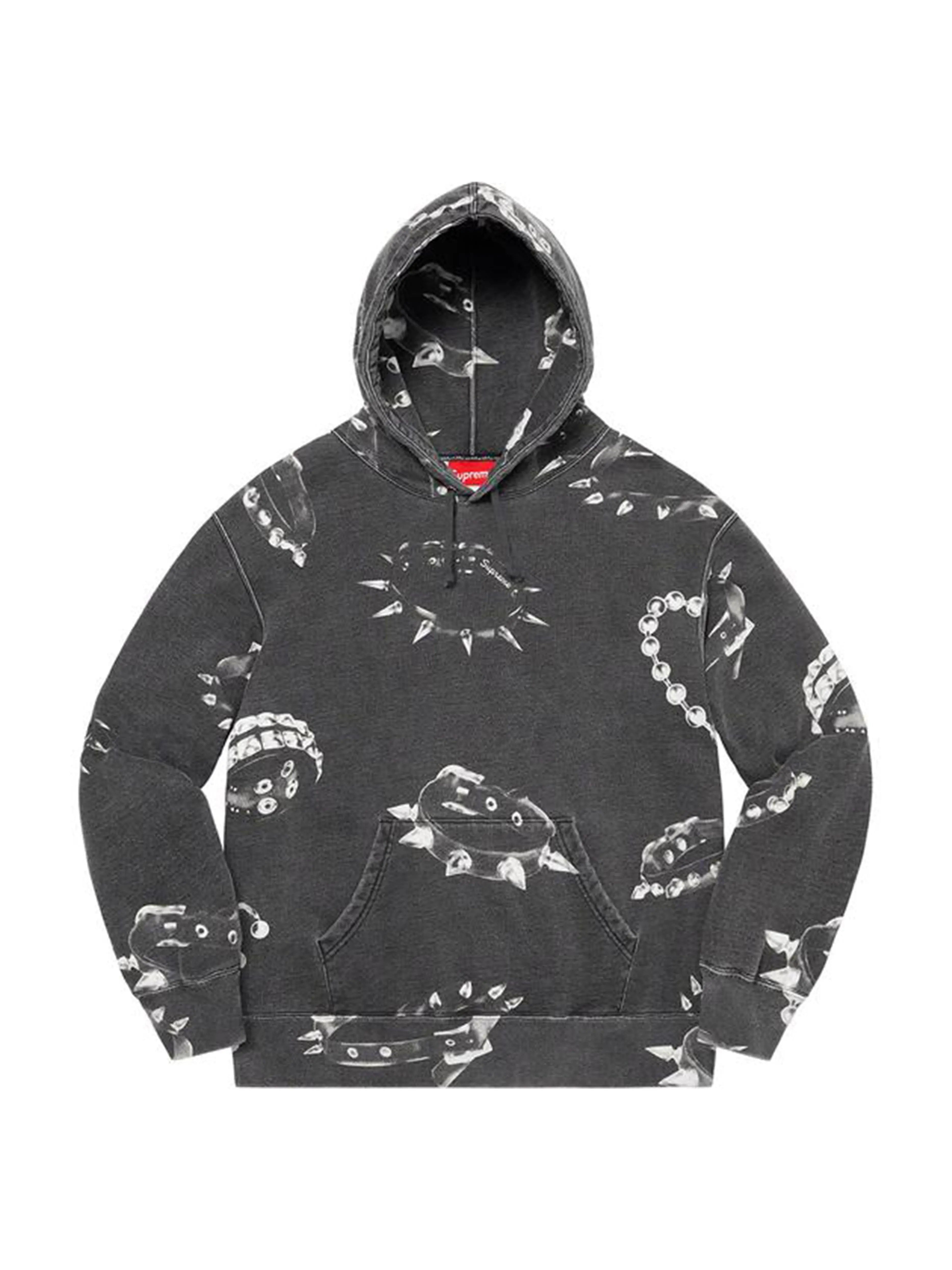 Image of Supreme Studded Collars Hoodie Black [FW20] Prior