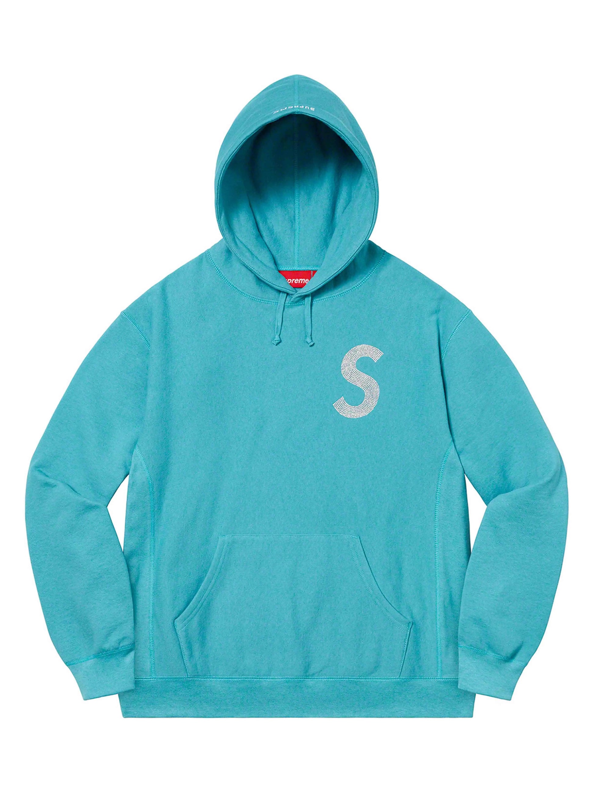 Supreme Swarovski S Logo Hoodie Light Aqua [SS21] Prior