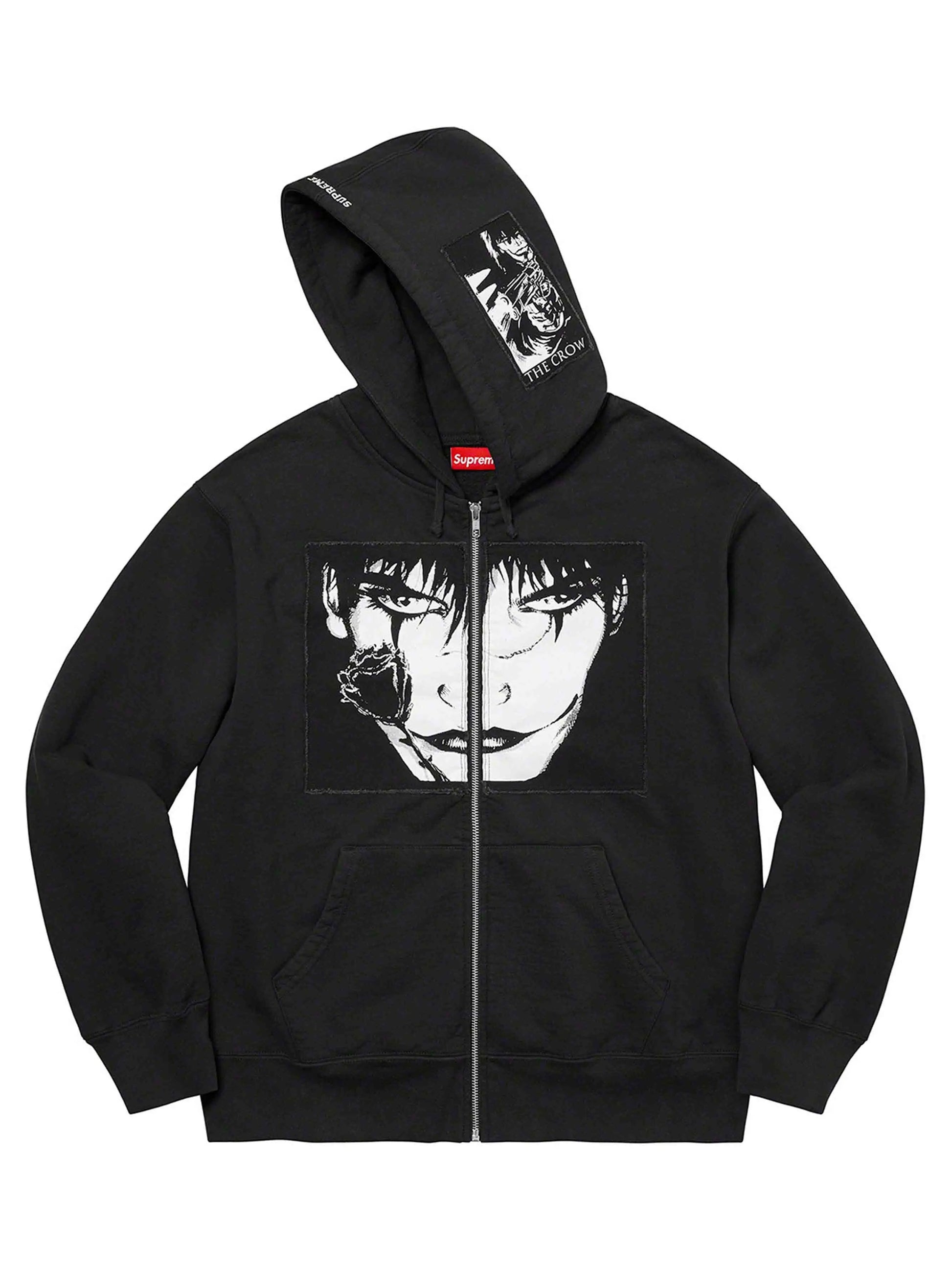 Supreme The Crow Zip Up Hooded Sweatshirt Black (FW21) Prior