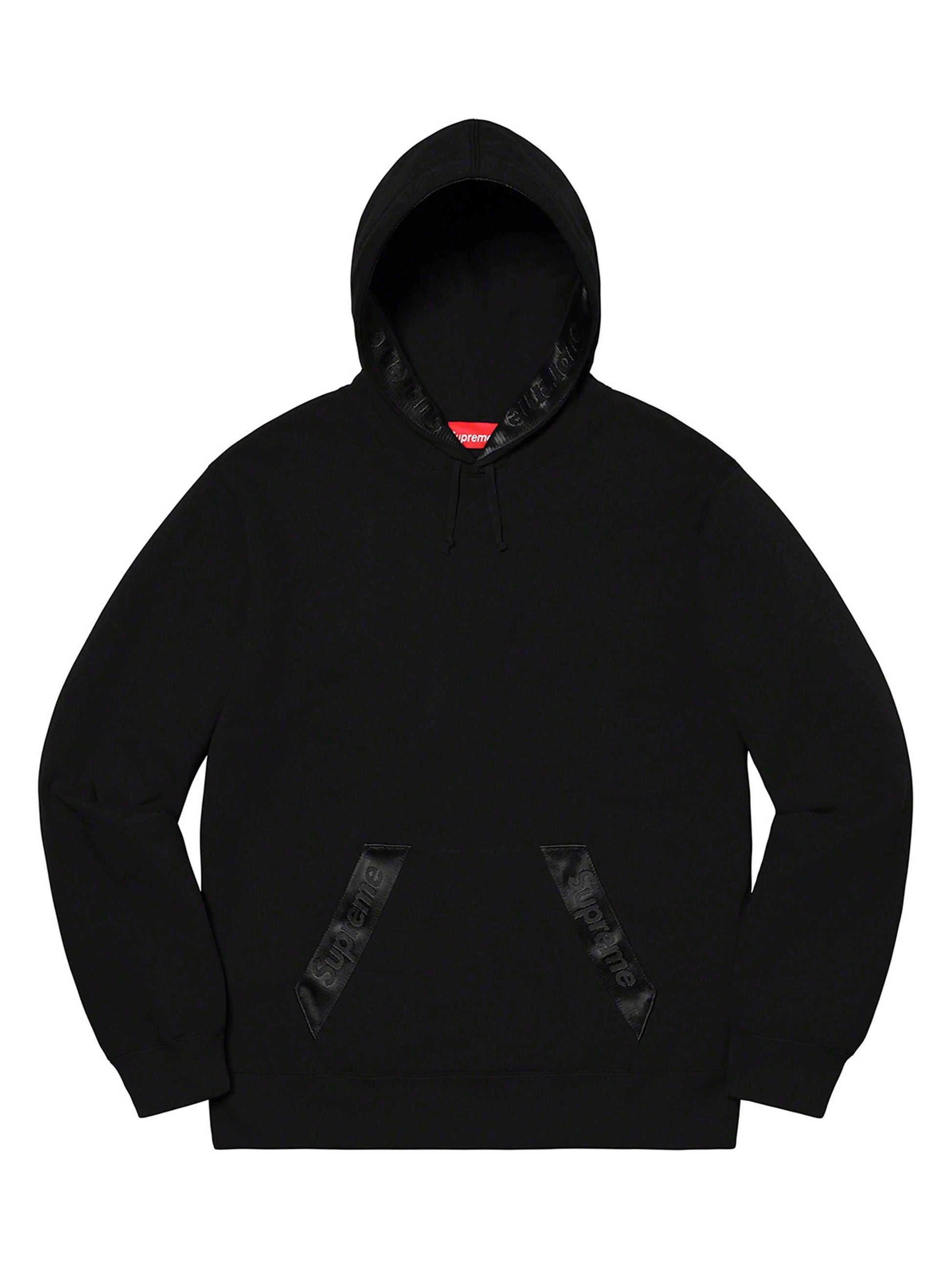 Supreme Tonal Webbing Hoodie Black [SS20] Prior
