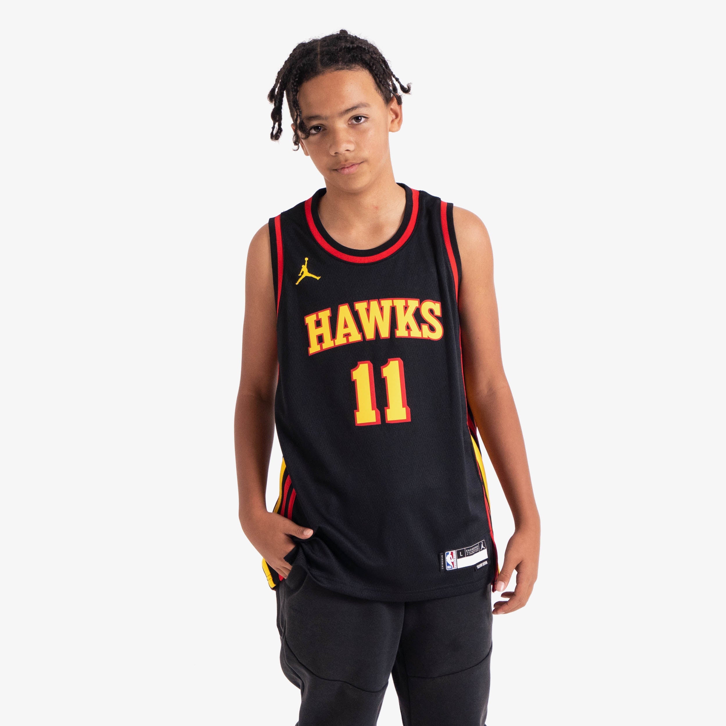 Image of Trae Young Atlanta Hawks 2025 Statement Edition Youth NBA Swingman Jersey