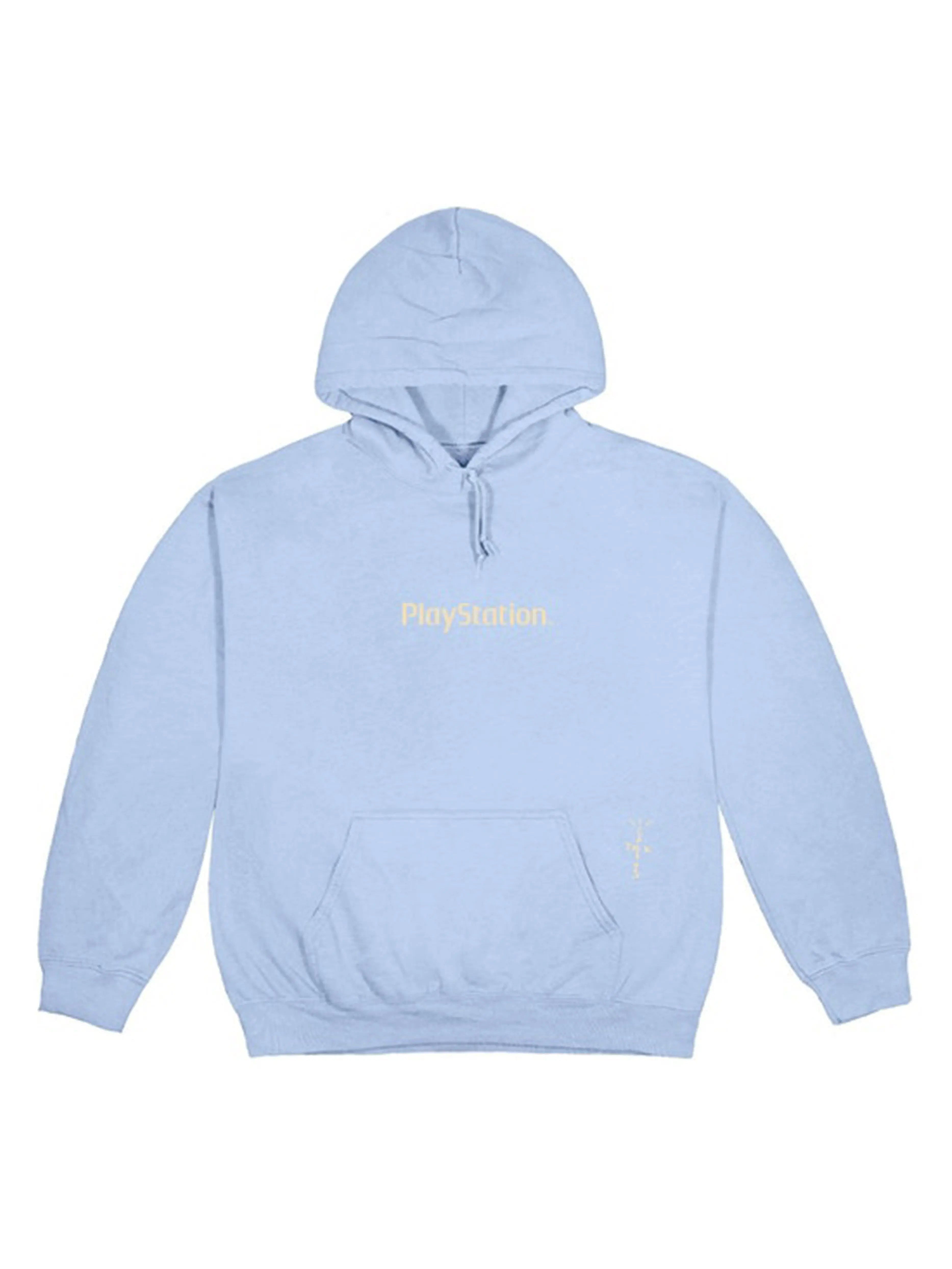 Image of Travis Scott Motherboard I Hoodie Light Blue Prior