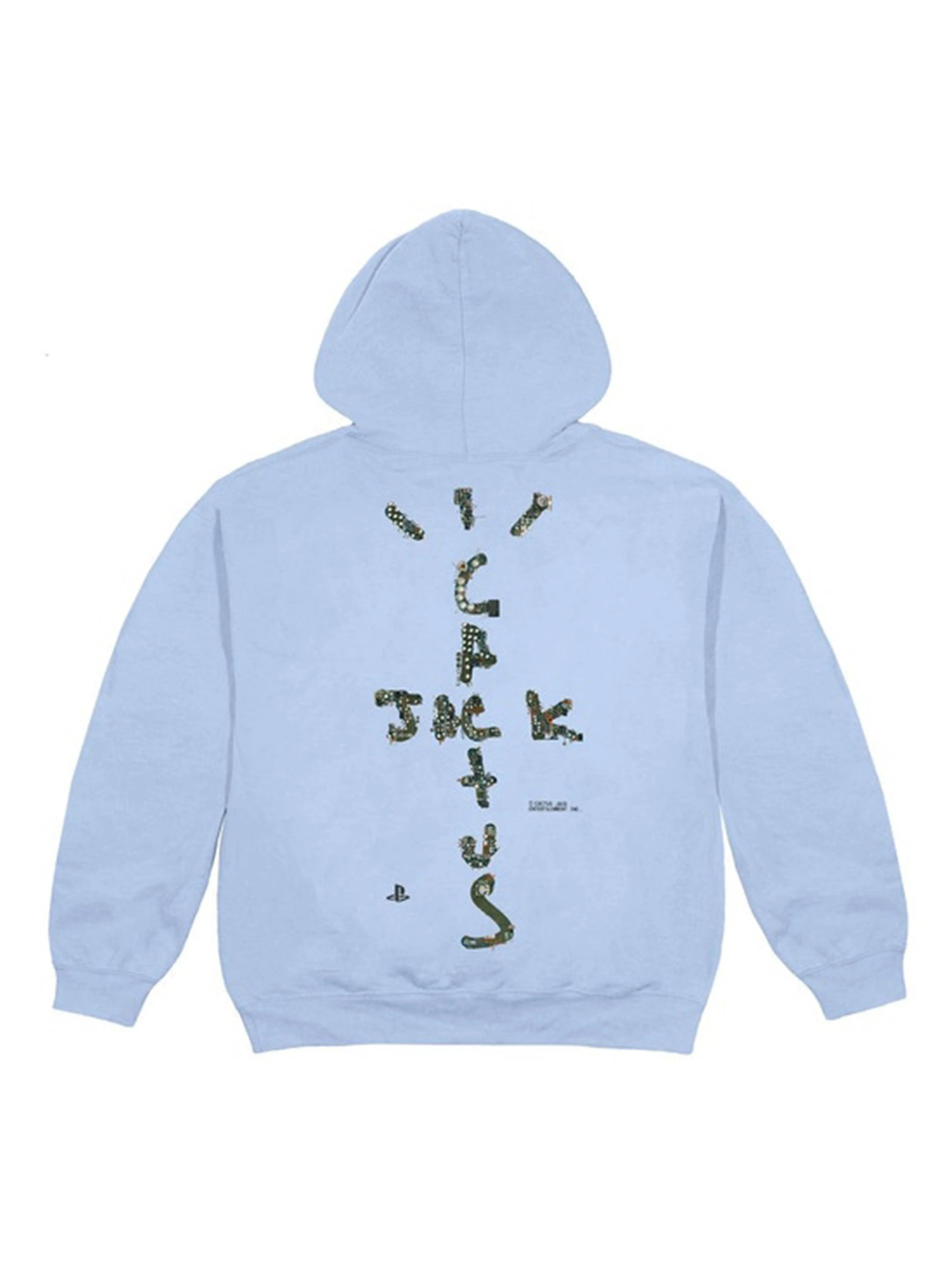 Image of Travis Scott Motherboard I Hoodie Light Blue Prior