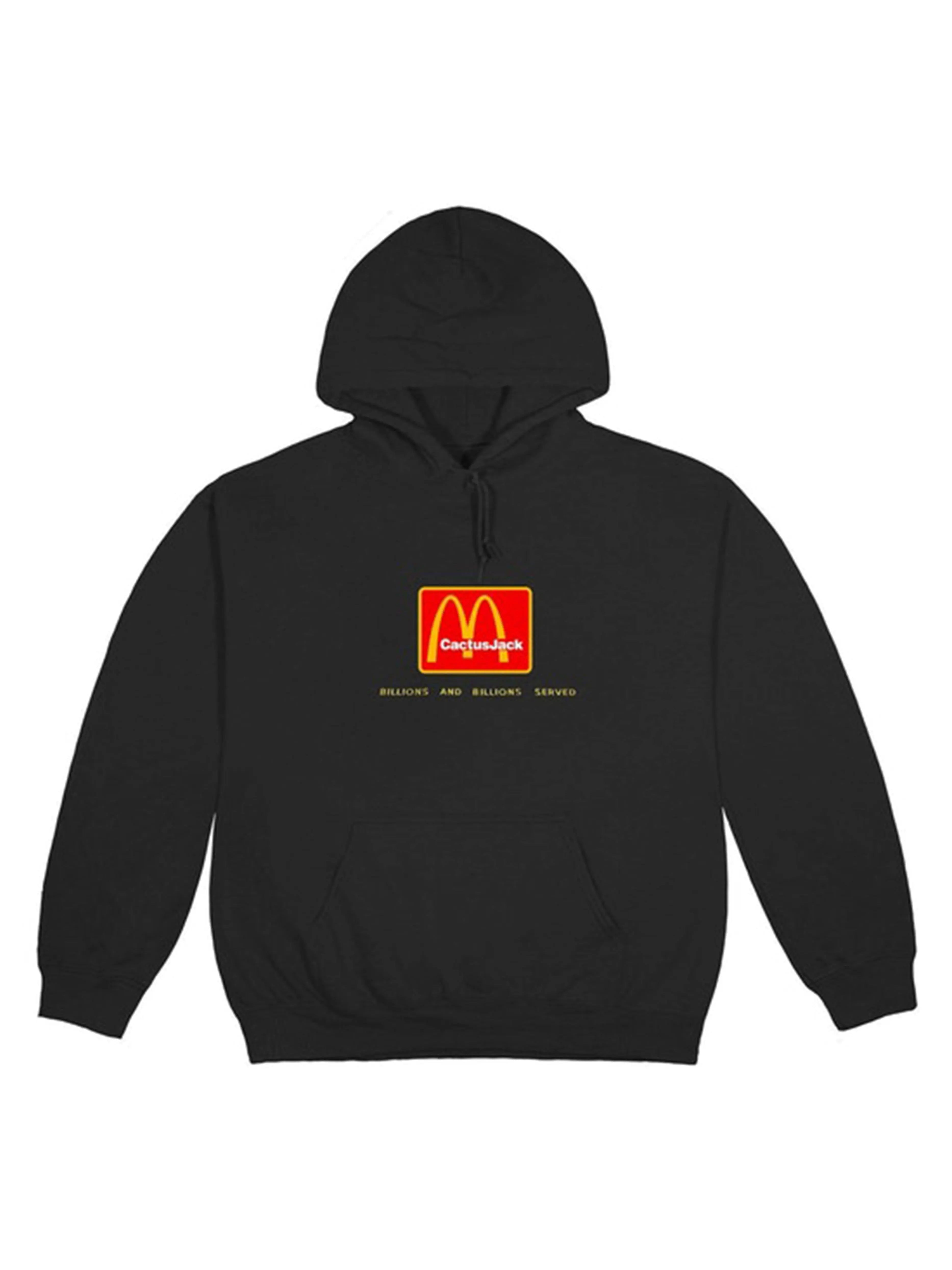 Image of Travis Scott x McDonald's Billions Served Hoodie Washed Black Travis Scott