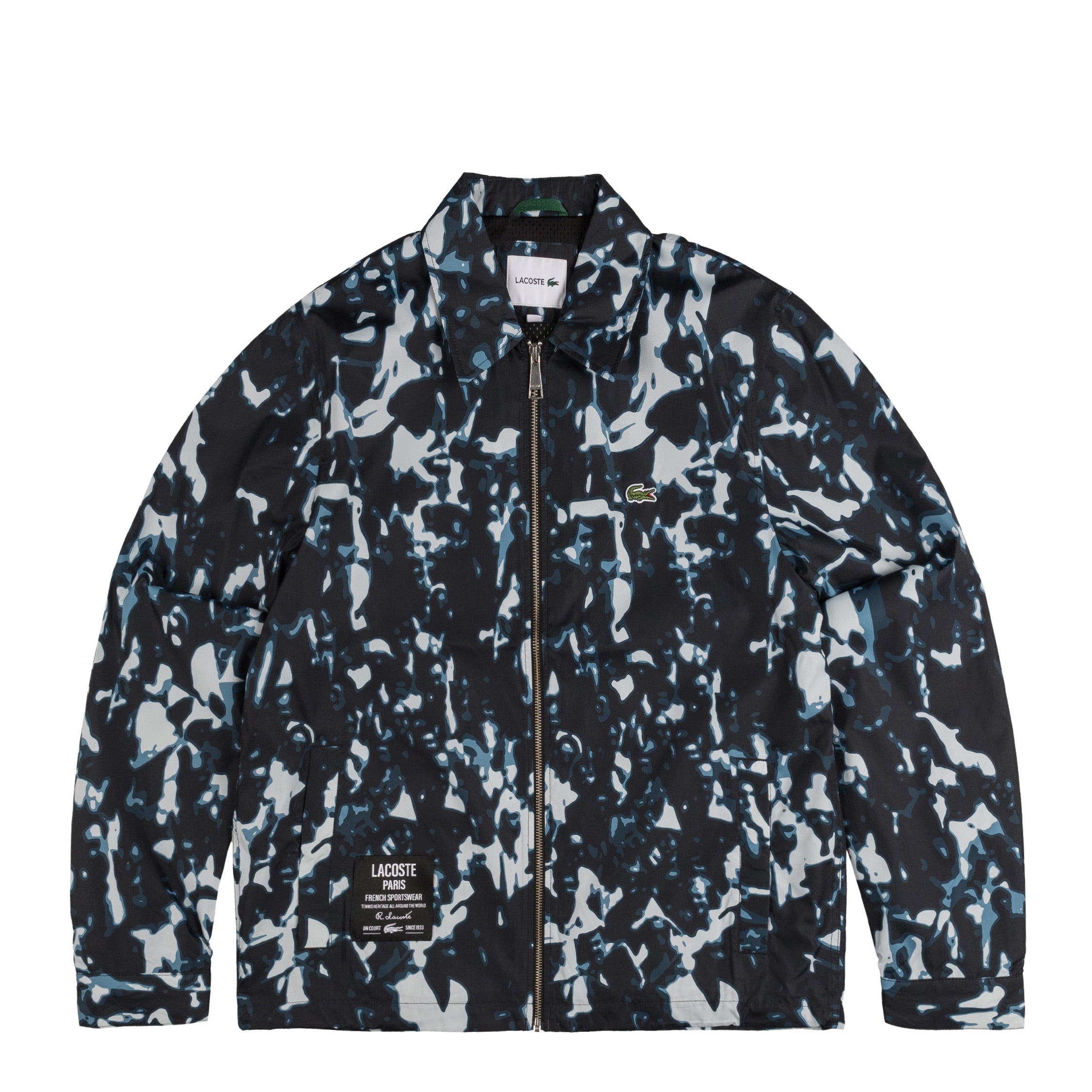 Image of Lacoste Print Motif Water-Repellent Windbreaker