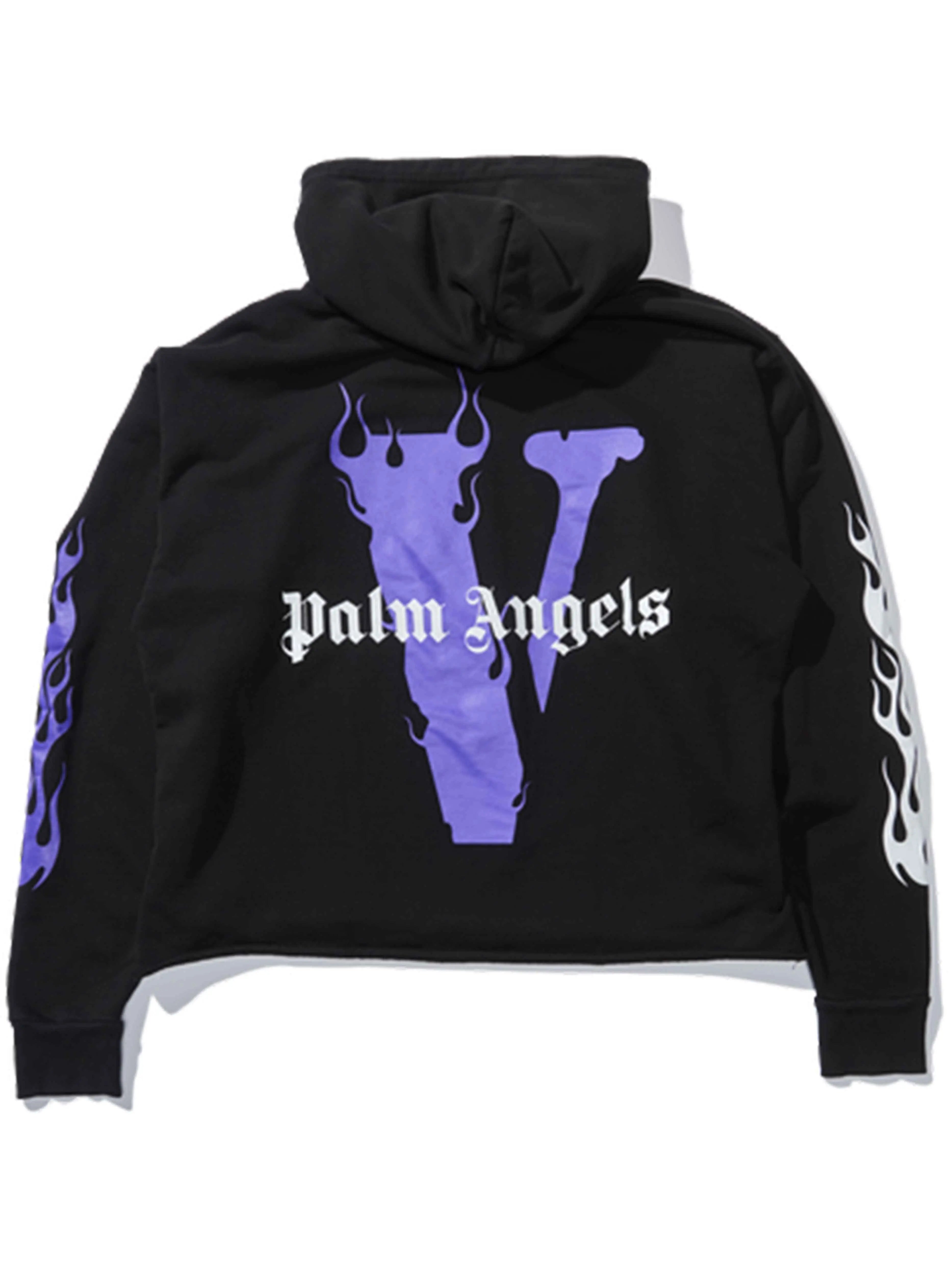 Image of Vlone Palm Angels Hoodie Black/Purple Prior