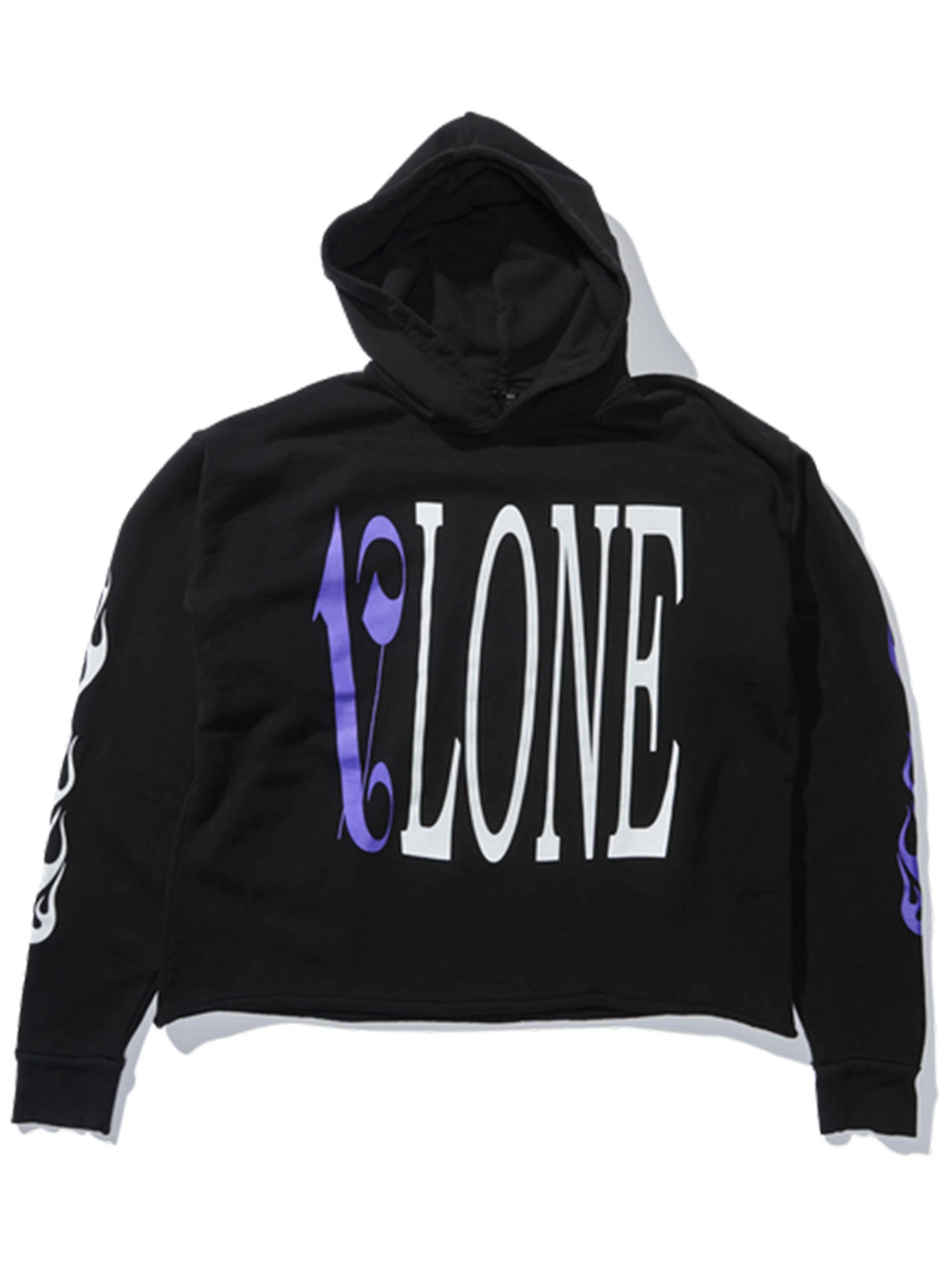 Image of Vlone Palm Angels Hoodie Black/Purple Prior