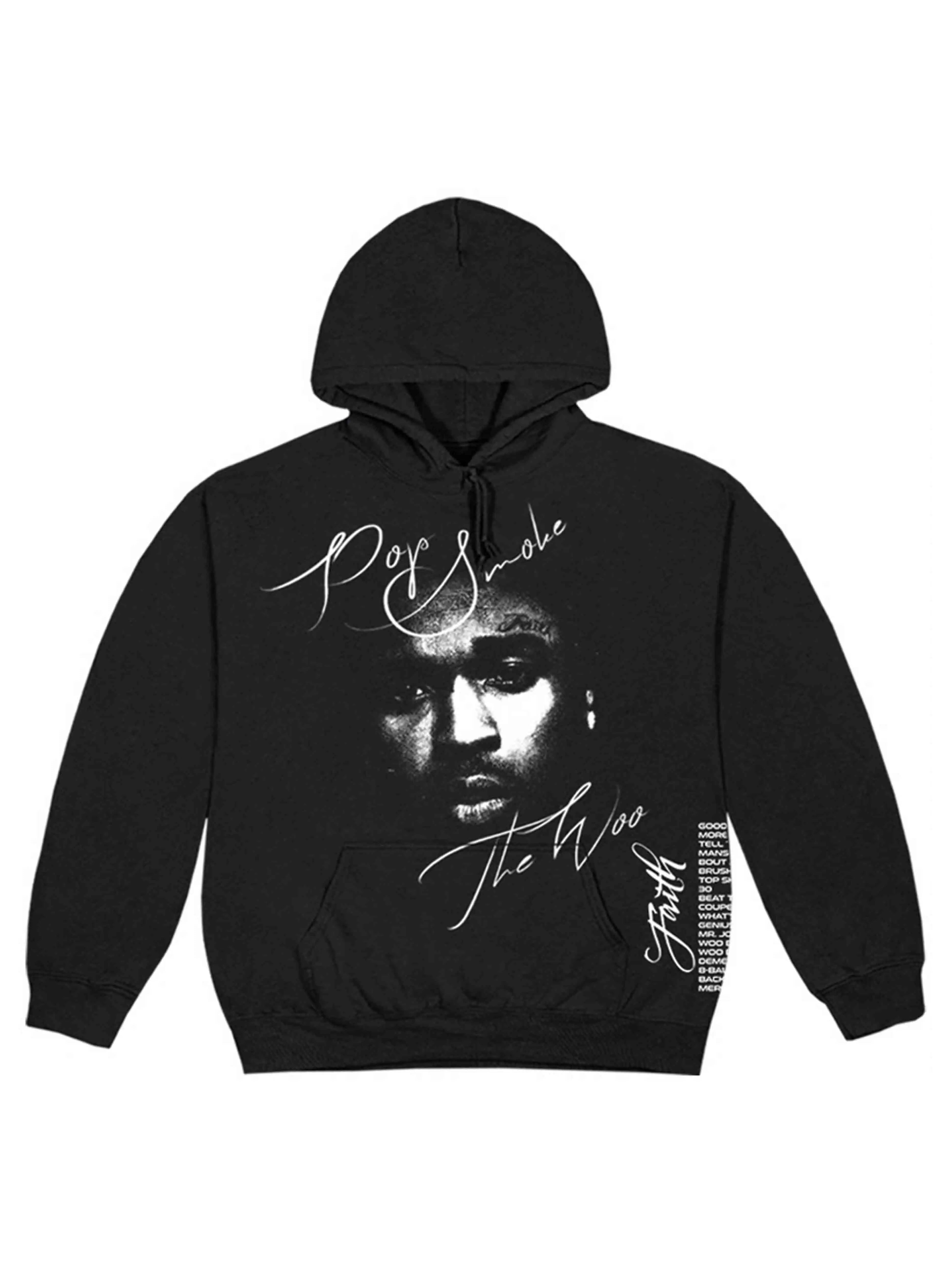 Image of Vlone X Pop Smoke Faith Hoodie Black Prior
