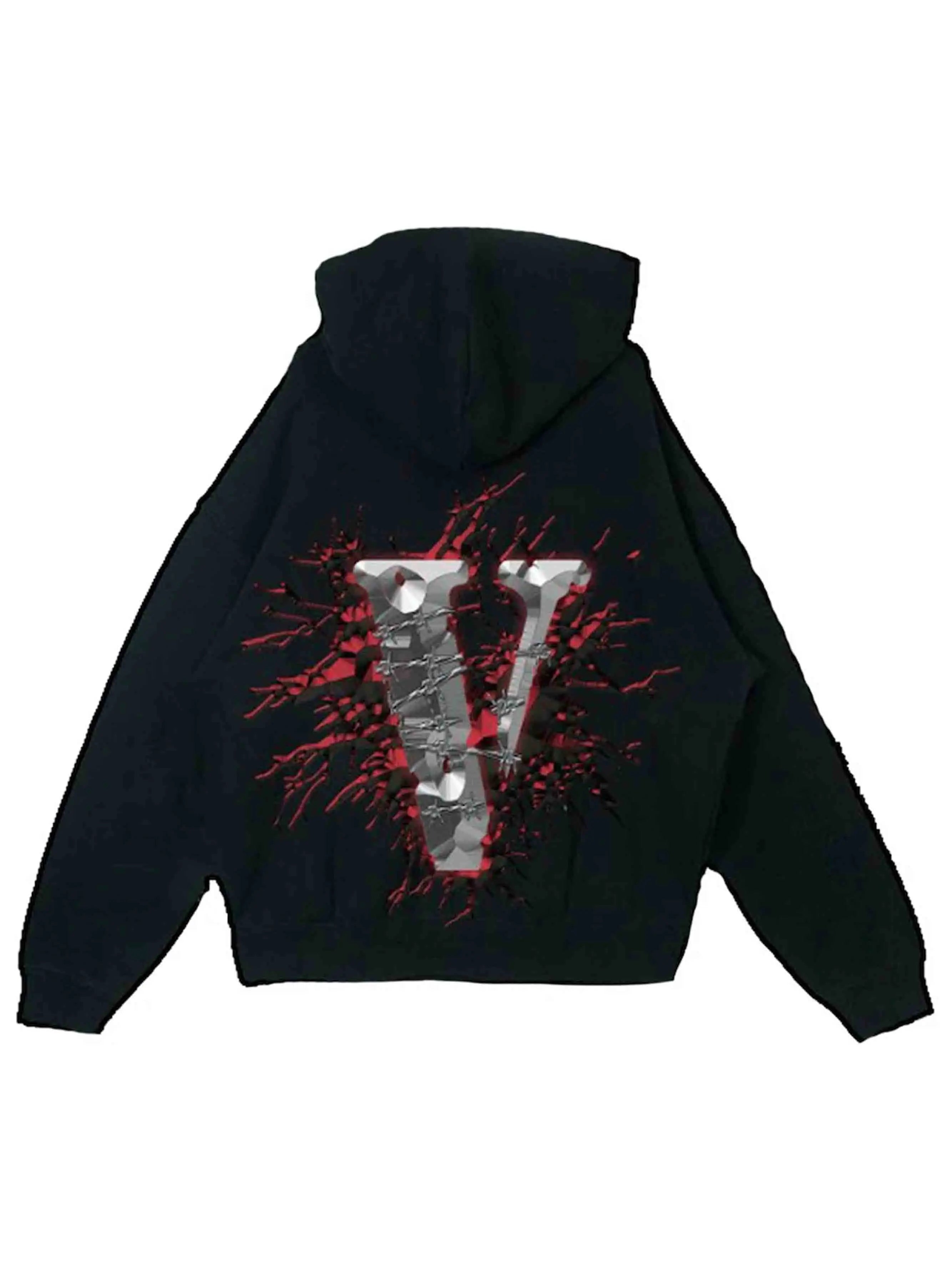 Image of Vlone x Juice Wrld Abyss Hoodie Black (FW19) Prior