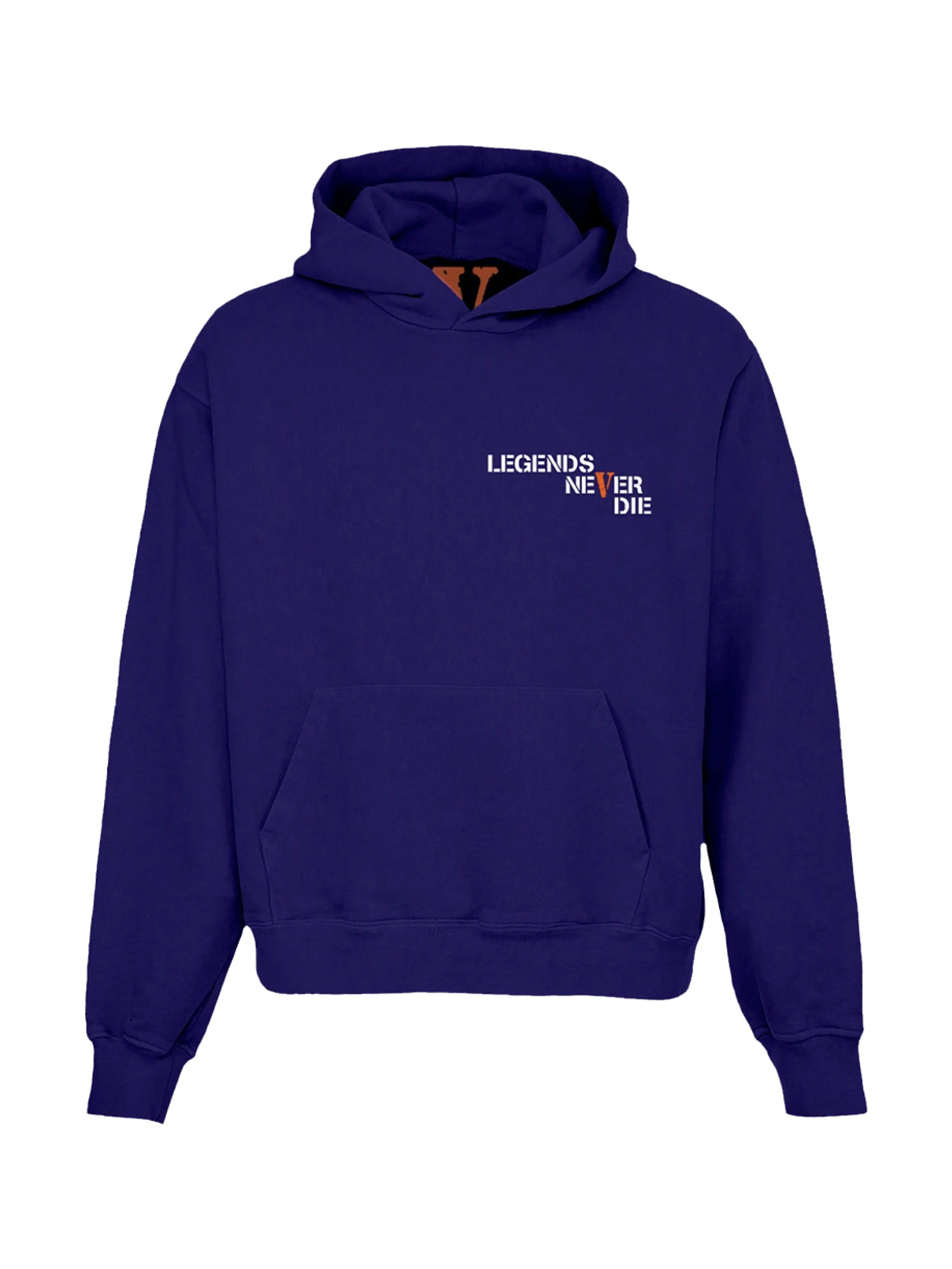 Image of Vlone x Juice Wrld Legends Never Die Hoodie Purple Prior