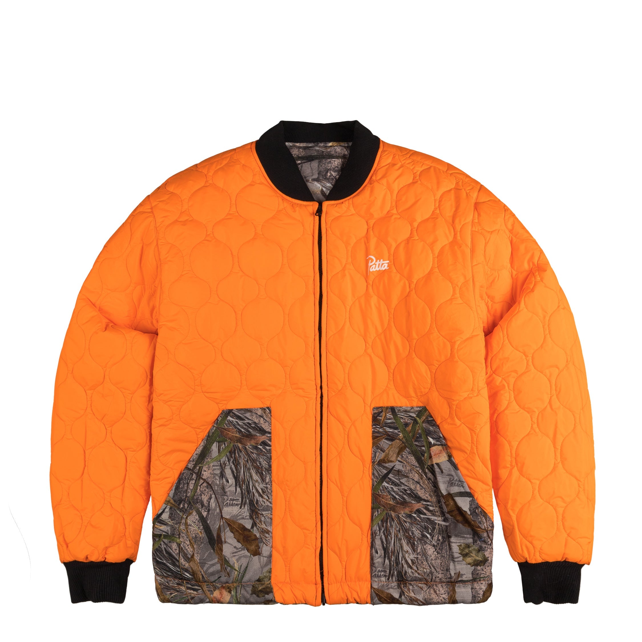 Image of Patta Nature Print Reversible Canvas Bomber Jacket