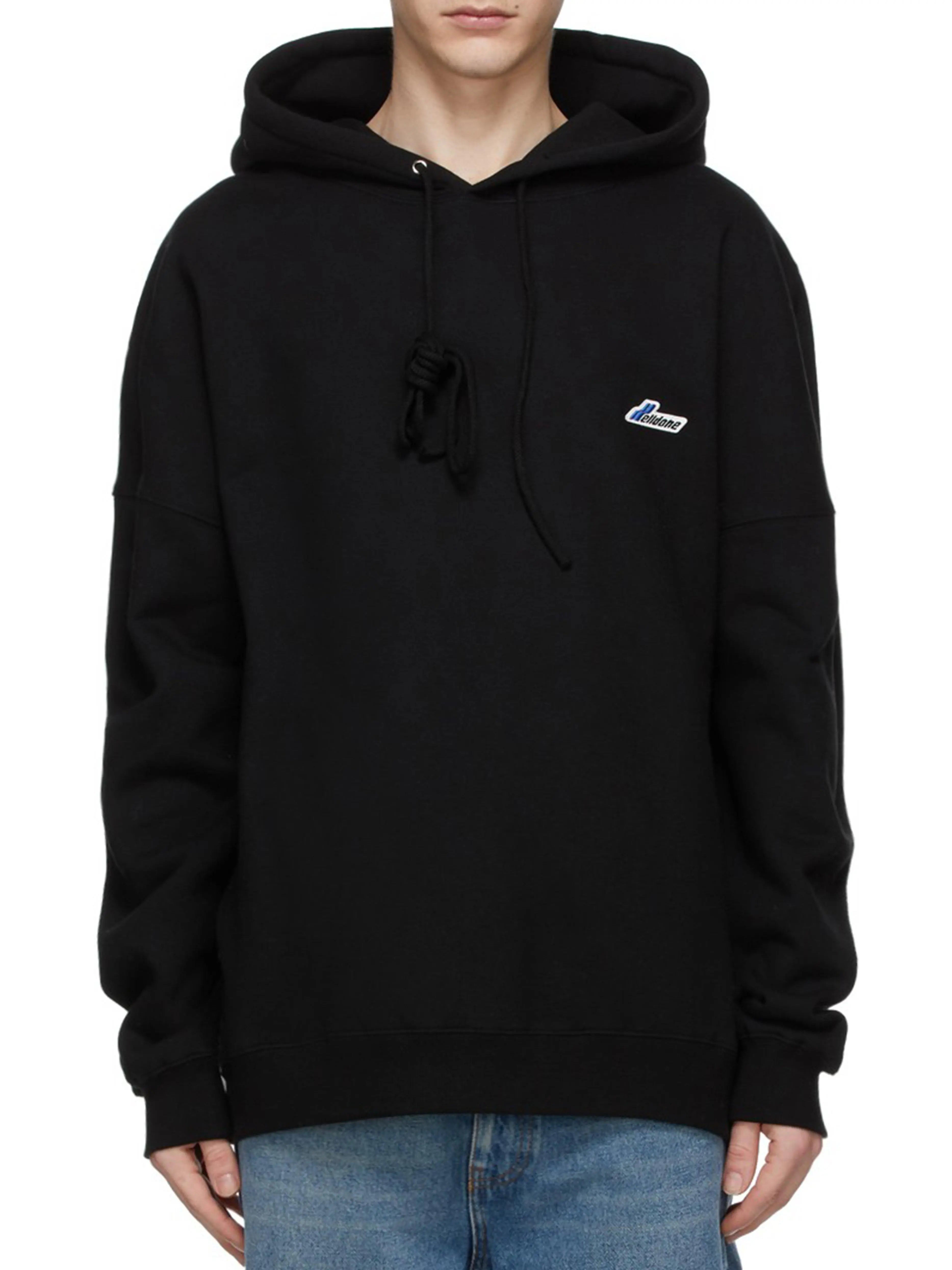 Image of We11done Embroidered Logo Hoodie Black Prior
