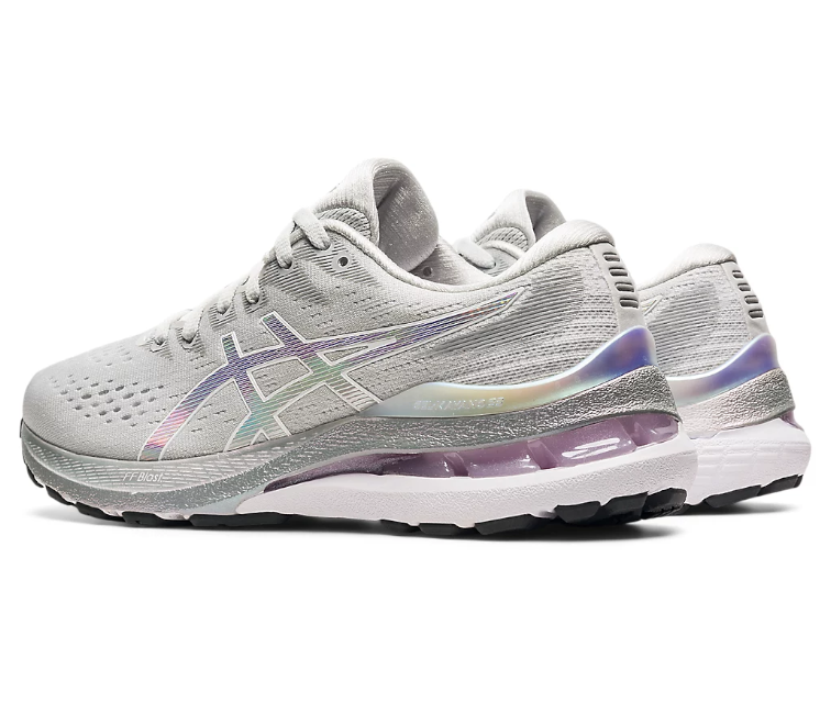 Image of Women's Asics Gel-Kayano 28 Platinum (Glacier Grey/White)