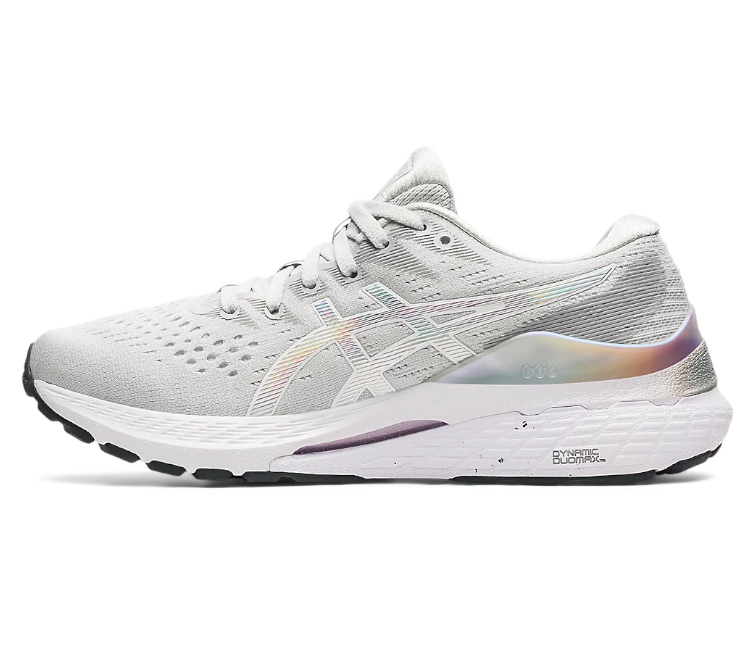 Image of Women's Asics Gel-Kayano 28 Platinum (Glacier Grey/White)