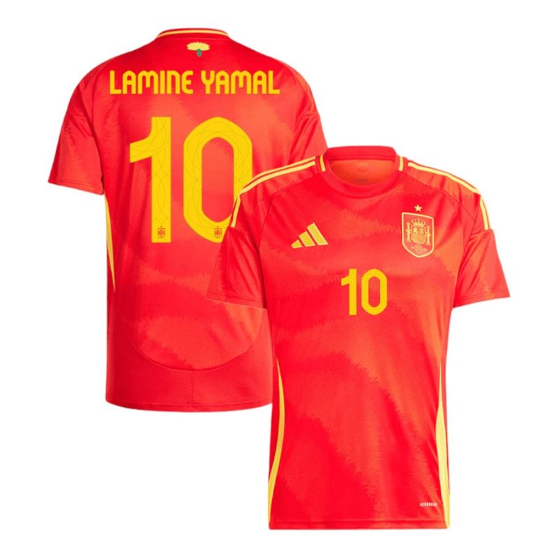 Image of Spain 2024-2025 Home Football Jersey, Yamal #10 Football Jerseys, Spain Adults / Kids Jersey, National Jersey. AXNTS08