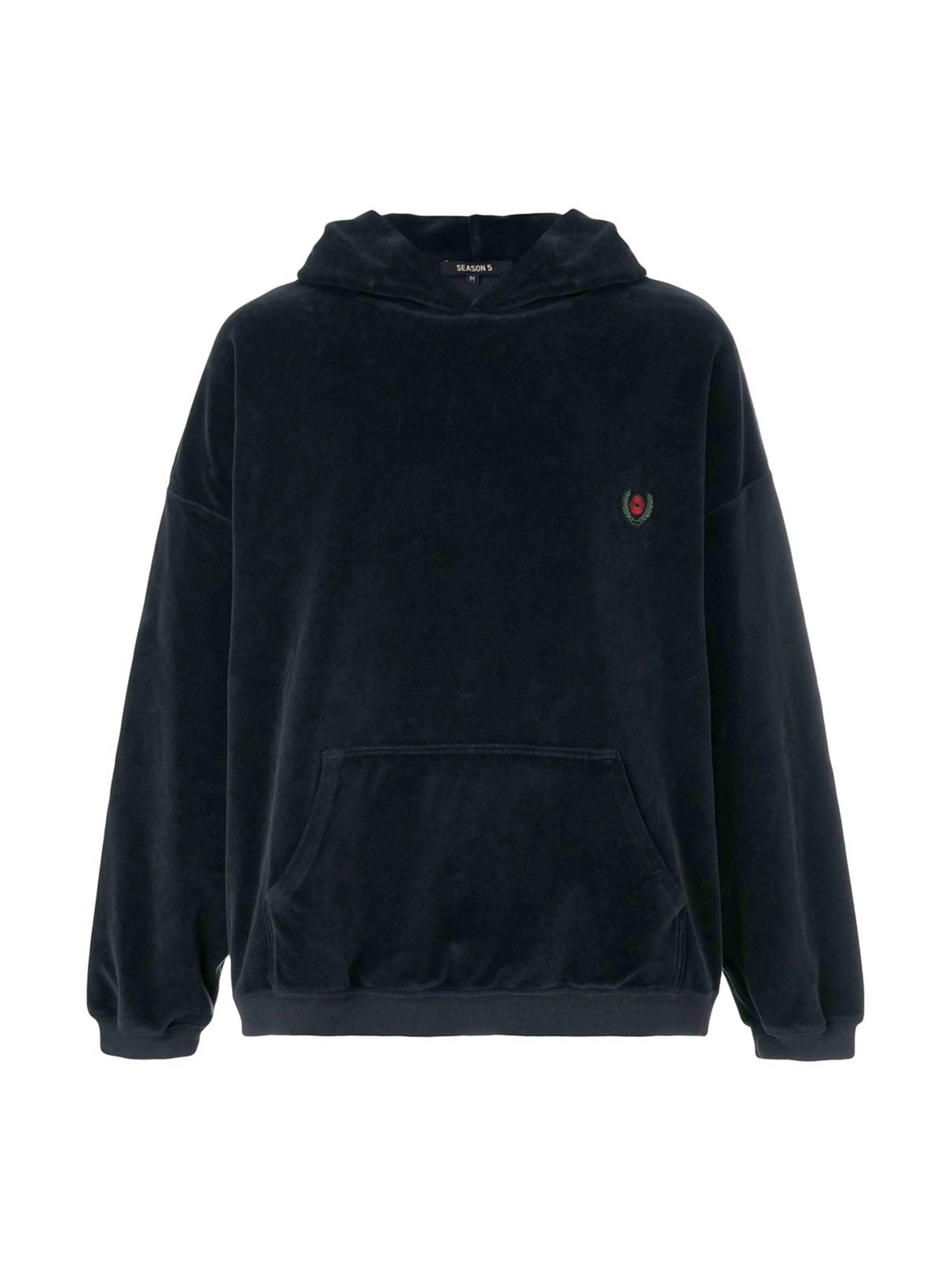 Image of Yeezy Season 5 Velour Hoodie Black Prior