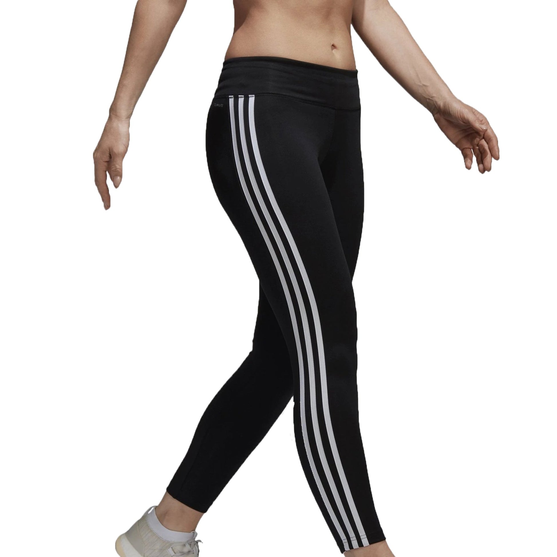 adidas Womens Design 2 Move ClimaLite 3Stripes Tights Black/White Main