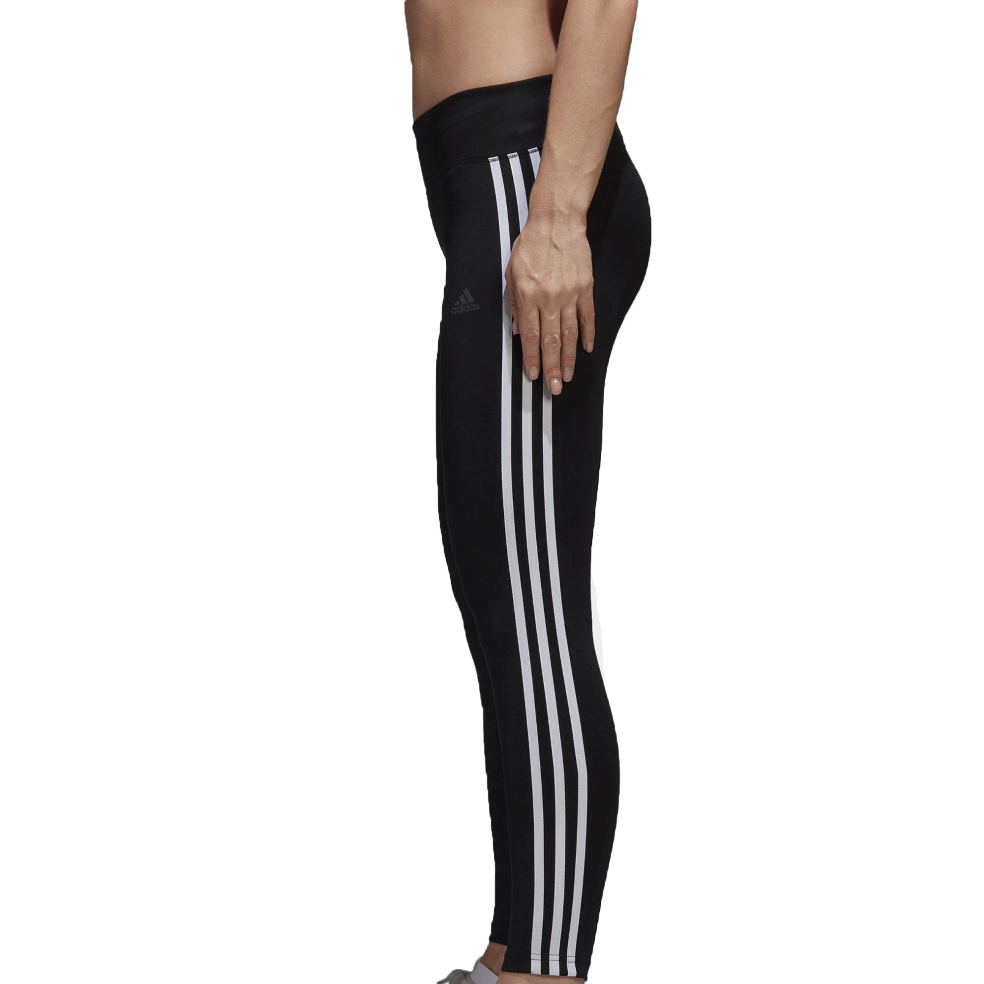 adidas Womens Design 2 Move ClimaLite 3Stripes Tights Black/White Side