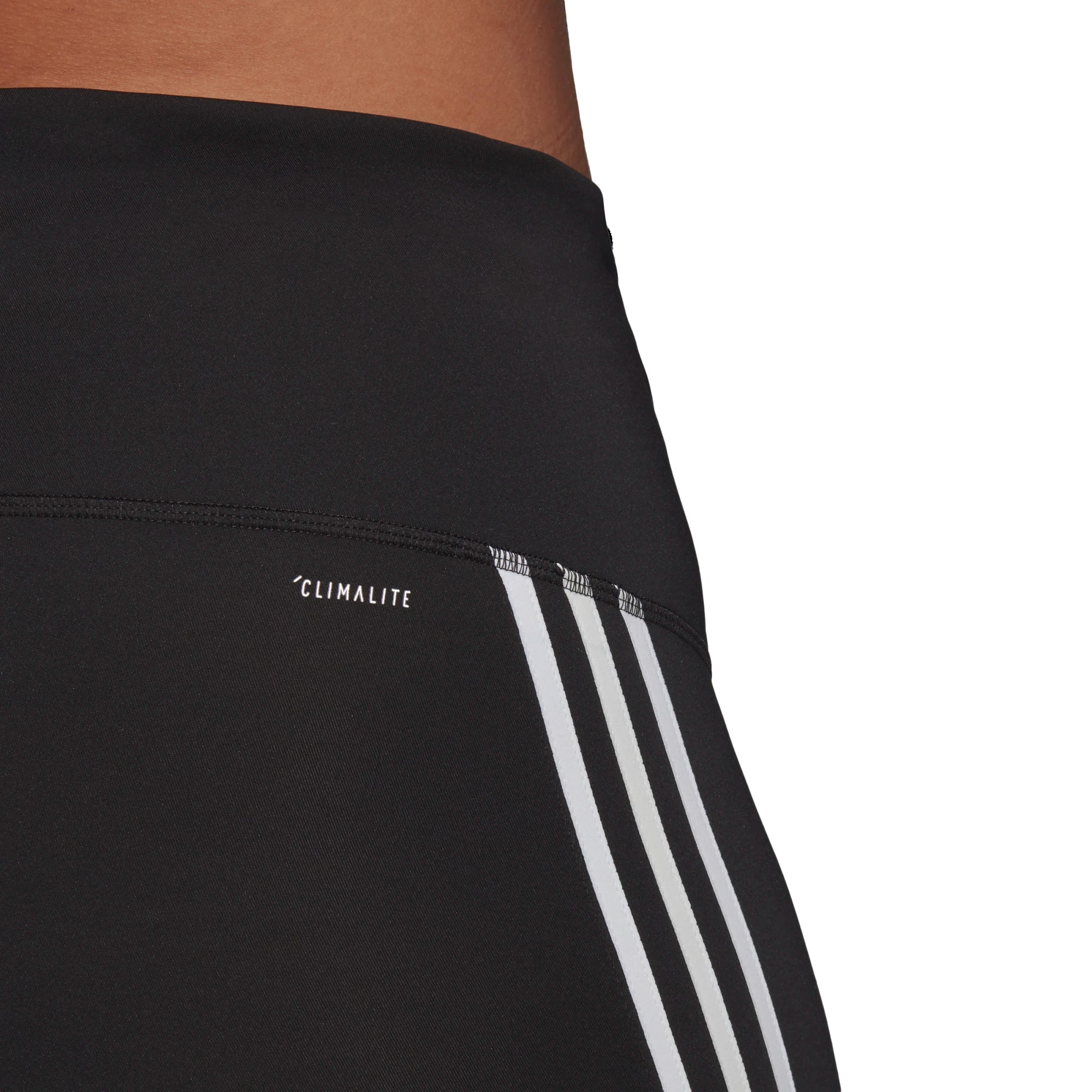 Image of adidas Women's Designed 2 Move Tights (Plus Size) Black/White Back Model Zoomed Waist