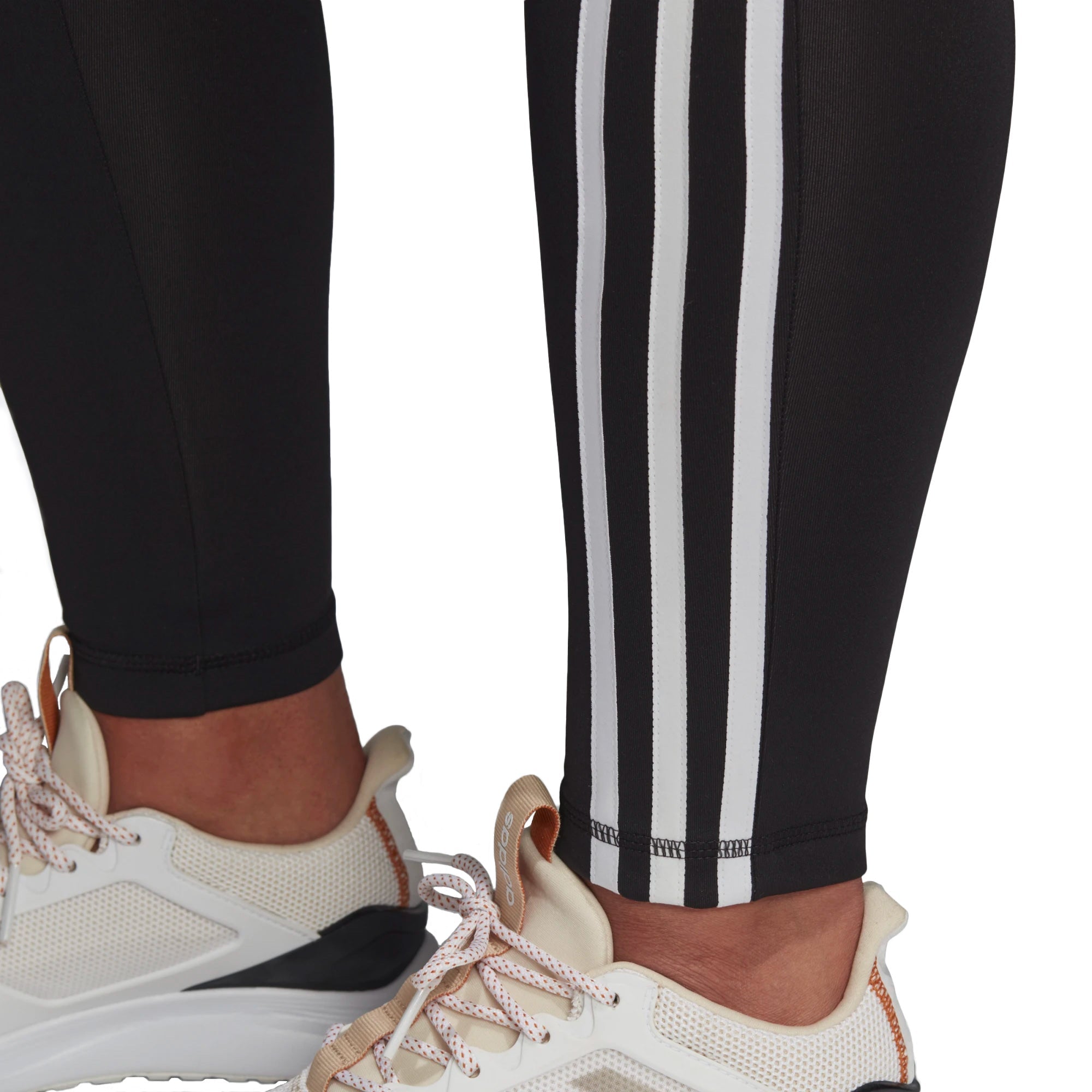 Image of adidas Women's Designed 2 Move Tights (Plus Size) Black/White Front Model Zoomed