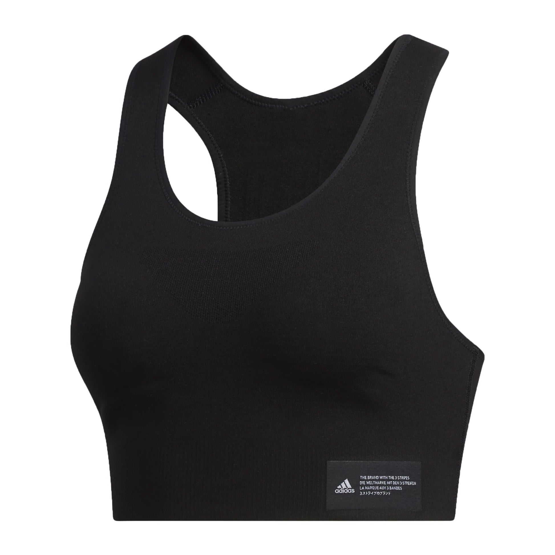 adidas Womens Primeknit Fine Sports Bra Black Front