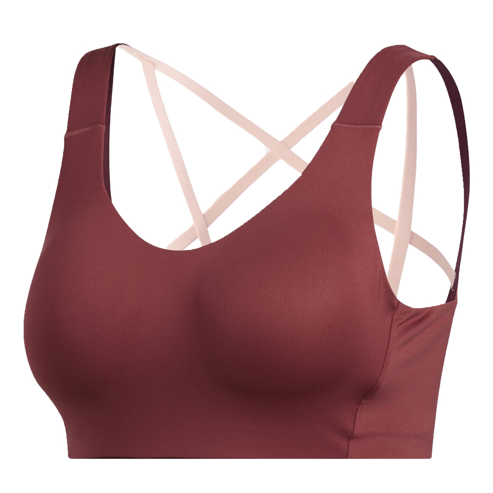 Image of adidas Womens Stronger For It Alpha Sports Bra Red/Maroon Front