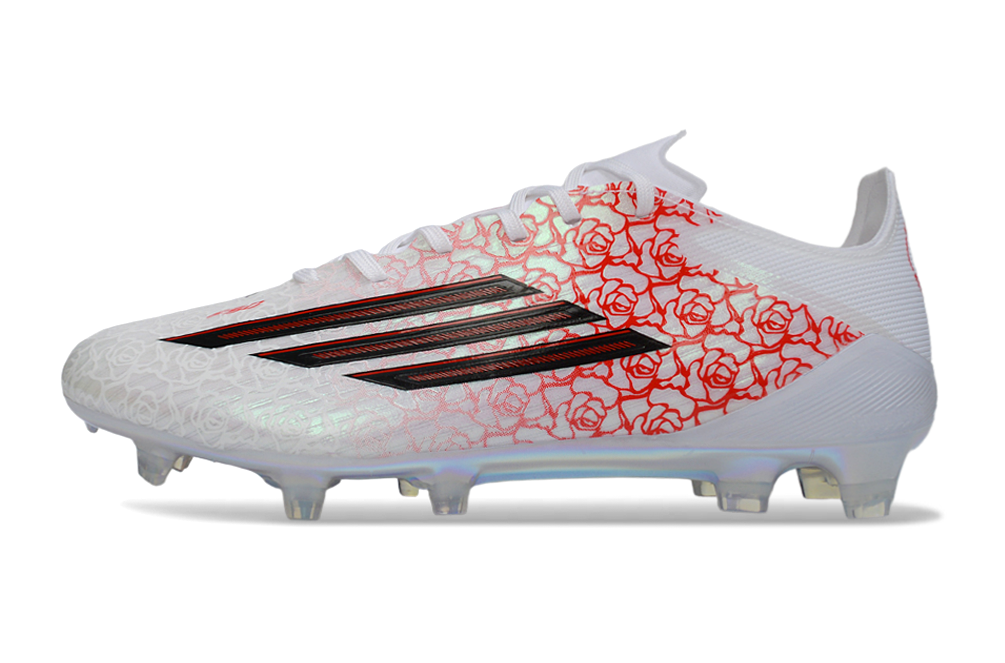 Image of Adidas F50 Elite FG Lamine Yamal Heart Breaker football boots side profile firm ground