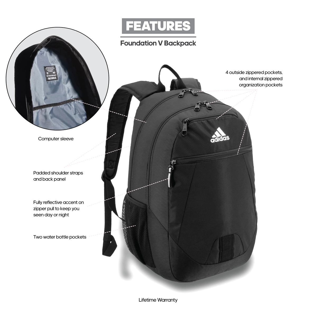 adidas Foundation V Backpack - Goal Kick Soccer