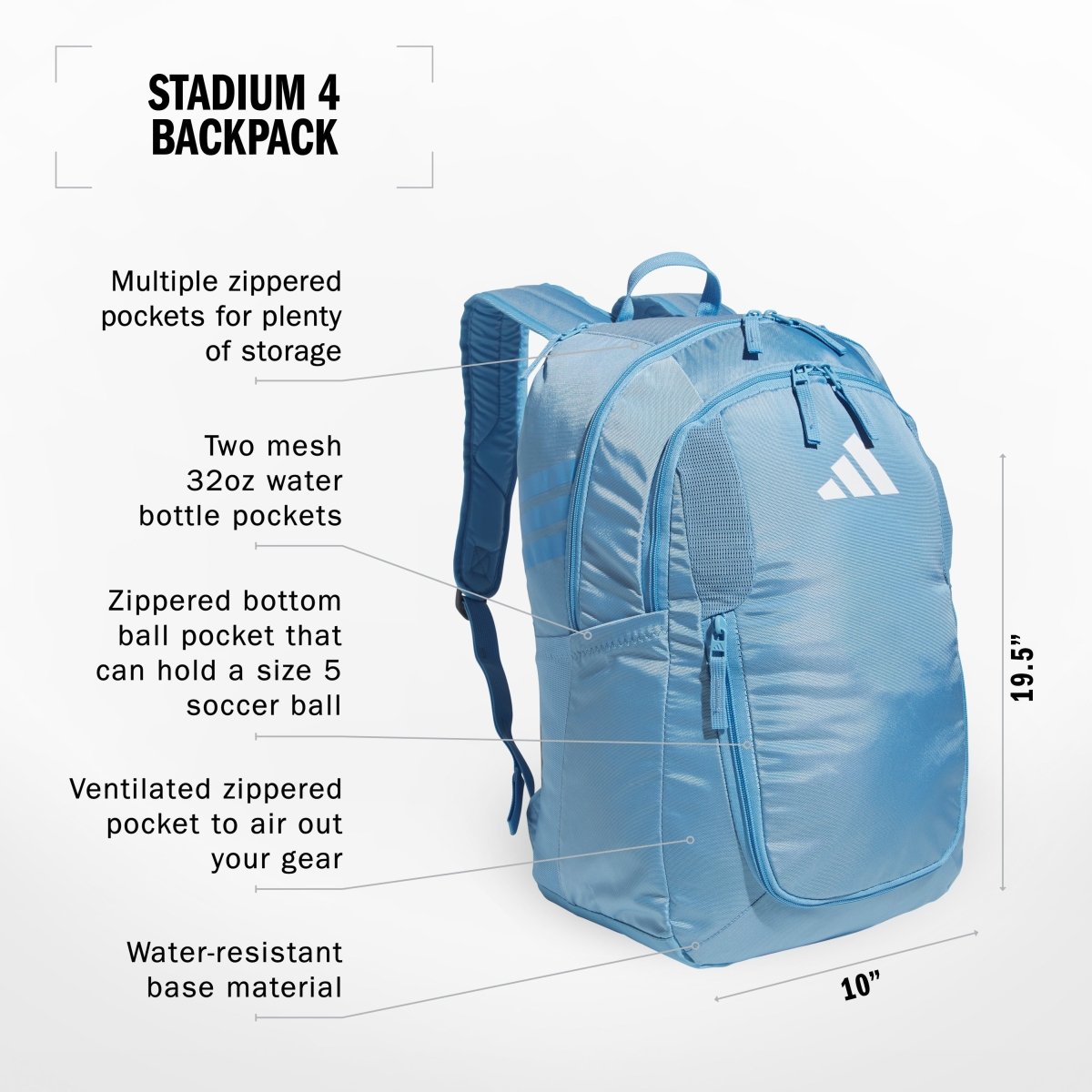 adidas Stadium 4 Backpack | 5159389 - Goal Kick Soccer