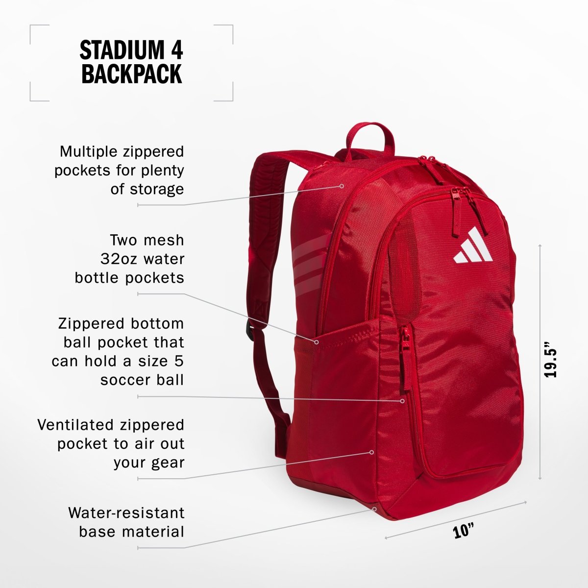 adidas Stadium 4 Backpack | 5159407 - Goal Kick Soccer