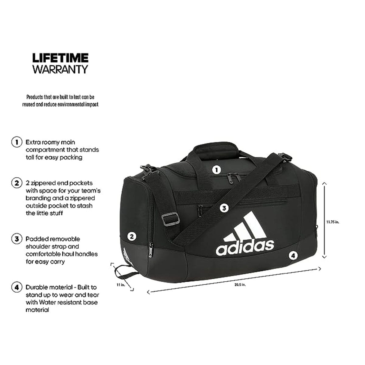 Image of adidas Unisex Defender 4 Small Duffel Bag - Goal Kick Soccer