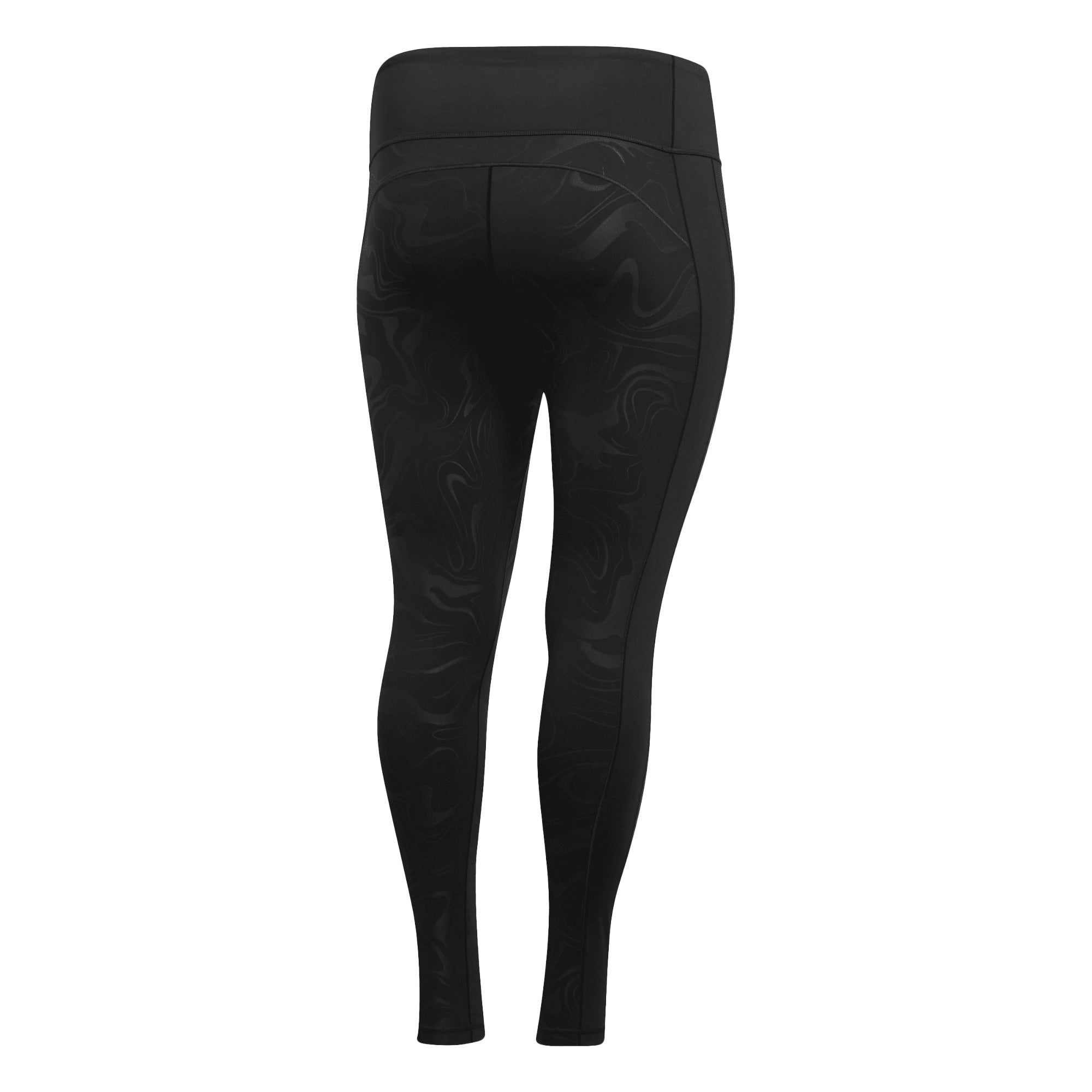 Image of adidas Women's Believe This Glam On Long Tights (Plus Size) Black Back