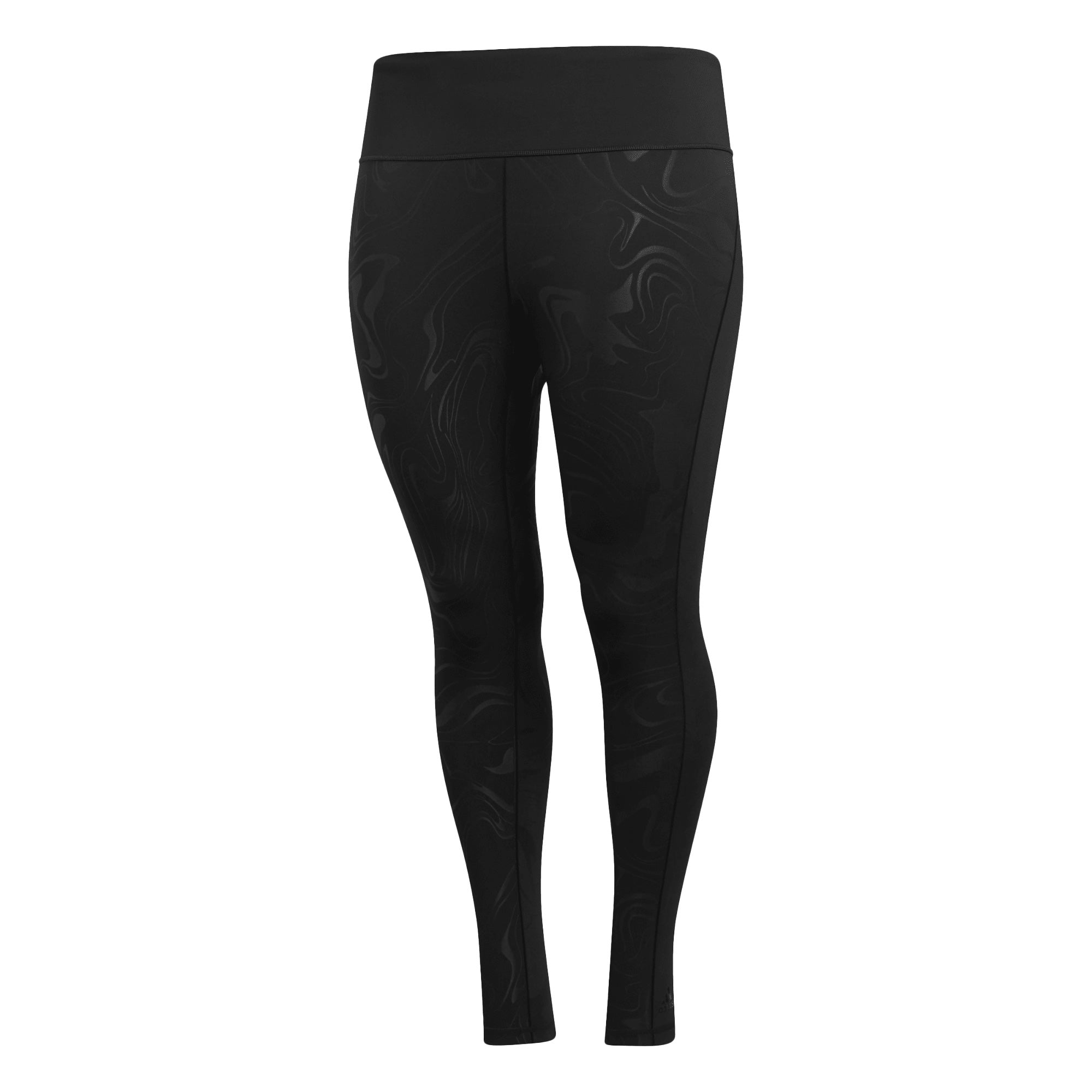 Image of adidas Women's Believe This Glam On Long Tights (Plus Size) Black Front