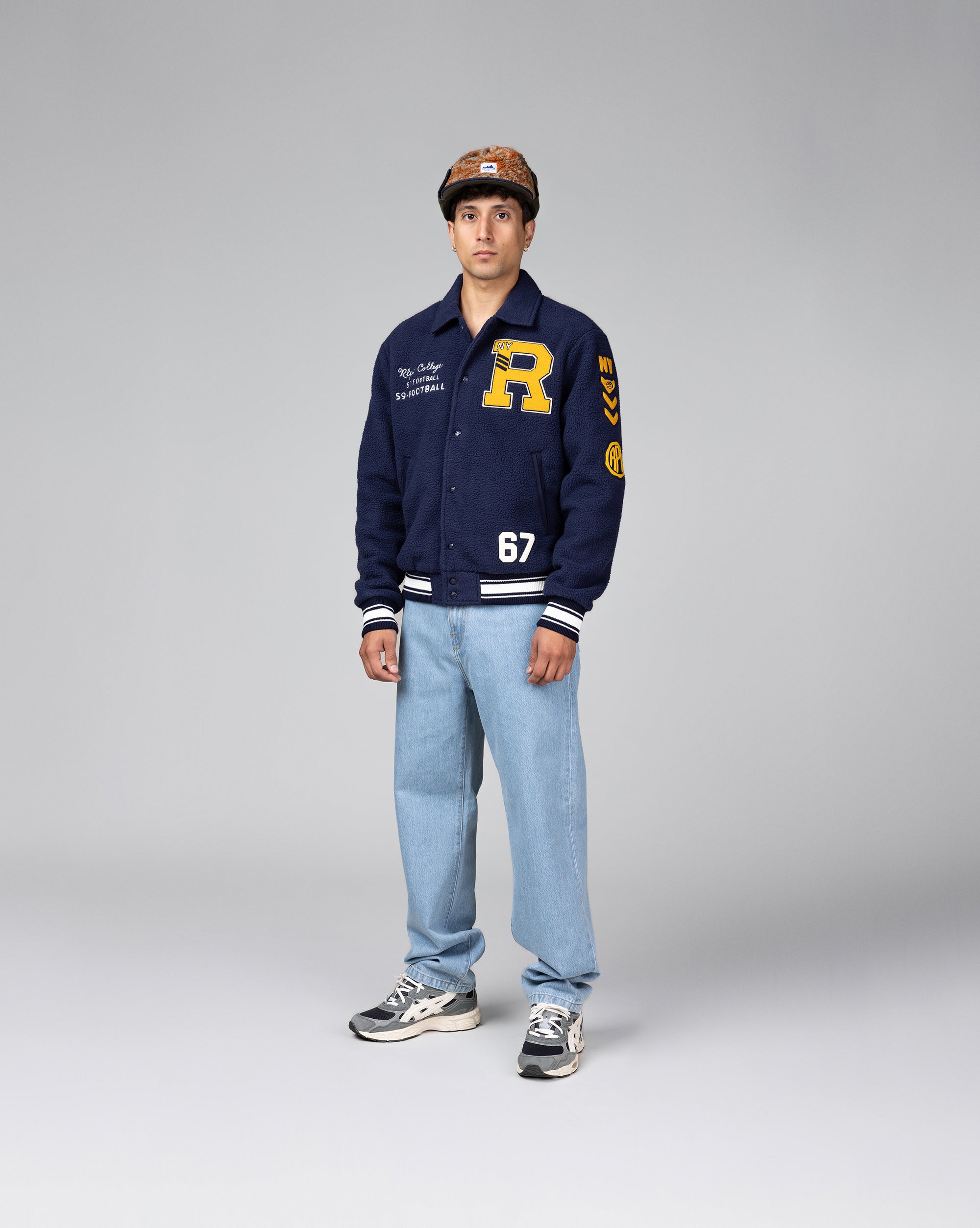 Image of Polo Ralph Lauren Pile Fleece Letterman Jacket