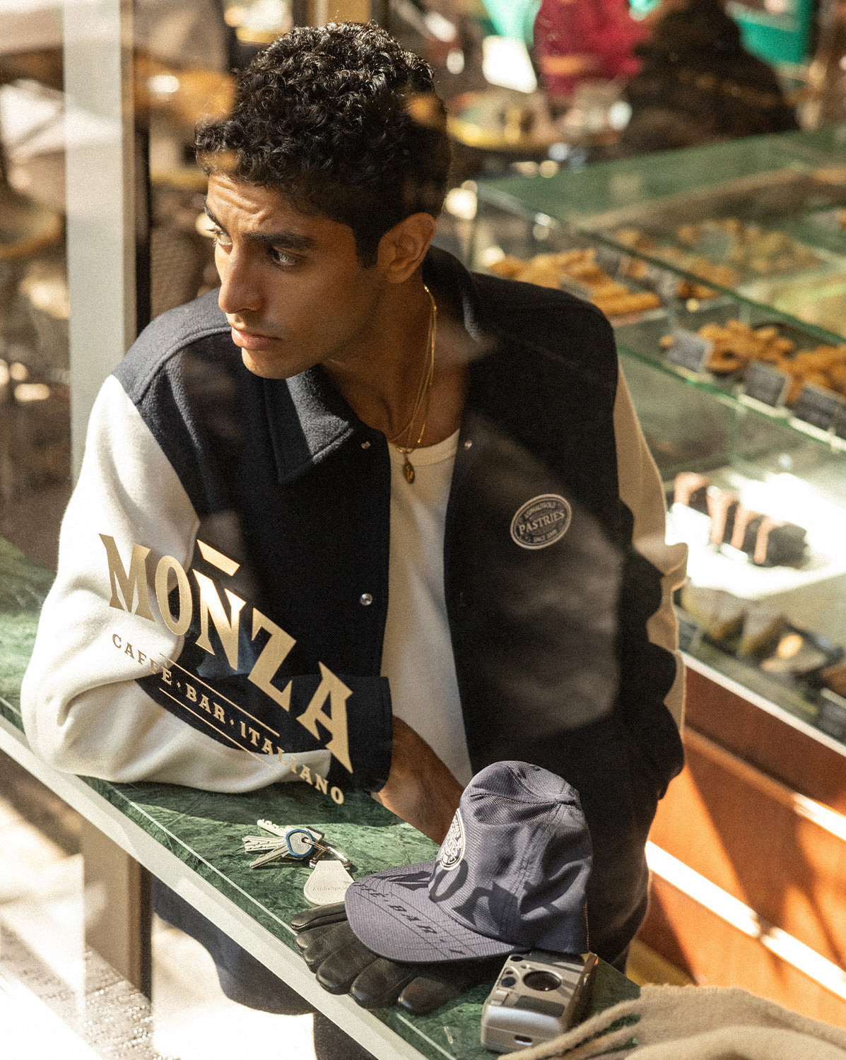 Asphaltgold Third Place Varsity Jacket onfeet