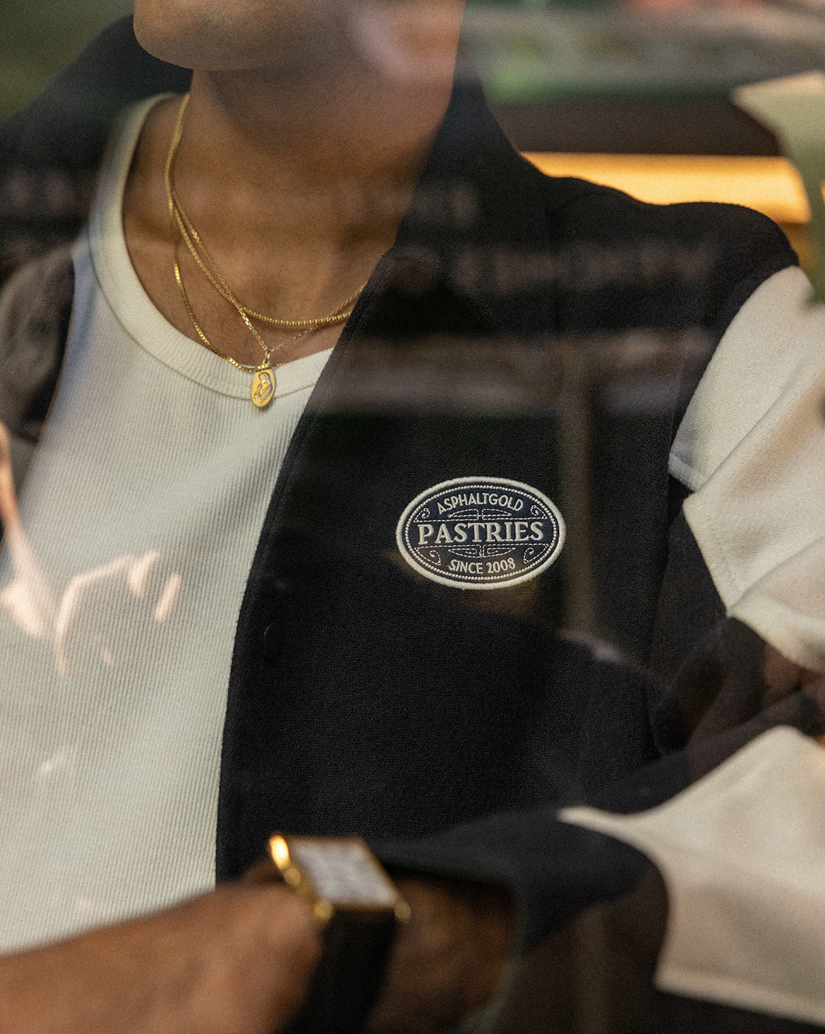 Asphaltgold Third Place Varsity Jacket onfeet