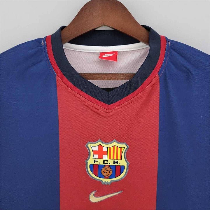 Image of Barcelona 1998 - 1999 Retro Home Kit - Premium Quality Jersey at FootballPrestige.com