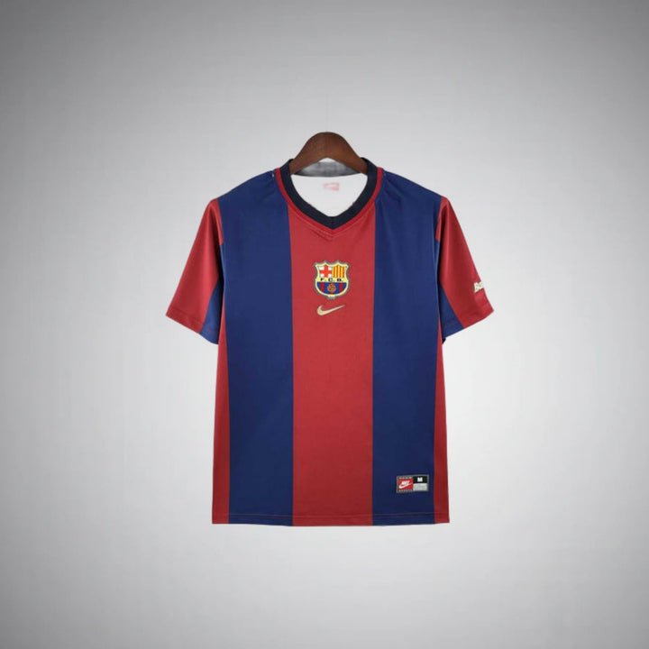 Image of Barcelona 1998 - 1999 Retro Home Kit - Premium Quality Jersey at FootballPrestige.com