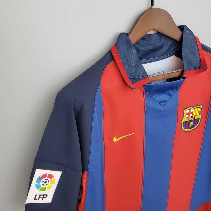 Image of Barcelona 2003 - 2004 Retro Home Kit - Premium Quality Jersey at FootballPrestige.com