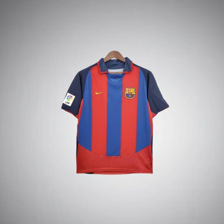 Image of Barcelona 2003 - 2004 Retro Home Kit - Premium Quality Jersey at FootballPrestige.com