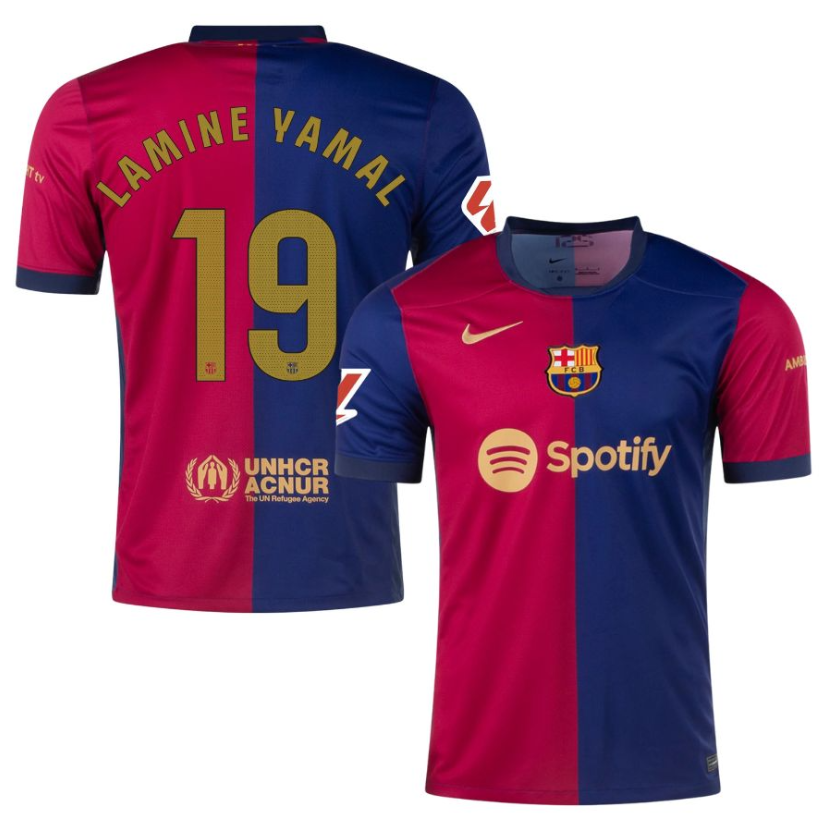 Barcelona 2024-2025 Home Football Jersey, Lamine Yamal Football Jerseys, Barcelona Adults / Kids Jersey, La Liga Jersey. AXLLBC10