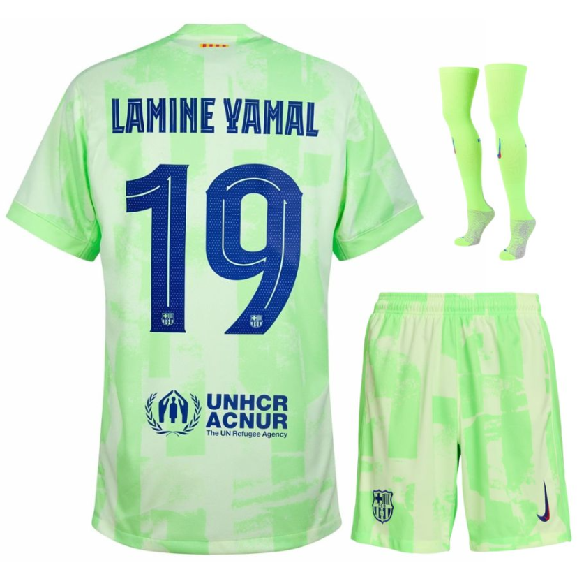 Barcelona Children's Kit Football Jersey 2024-2025, Lamine Yamal Football Jerseys, Barcelona  Jersey, La Liga Jersey. AXLLBC13
