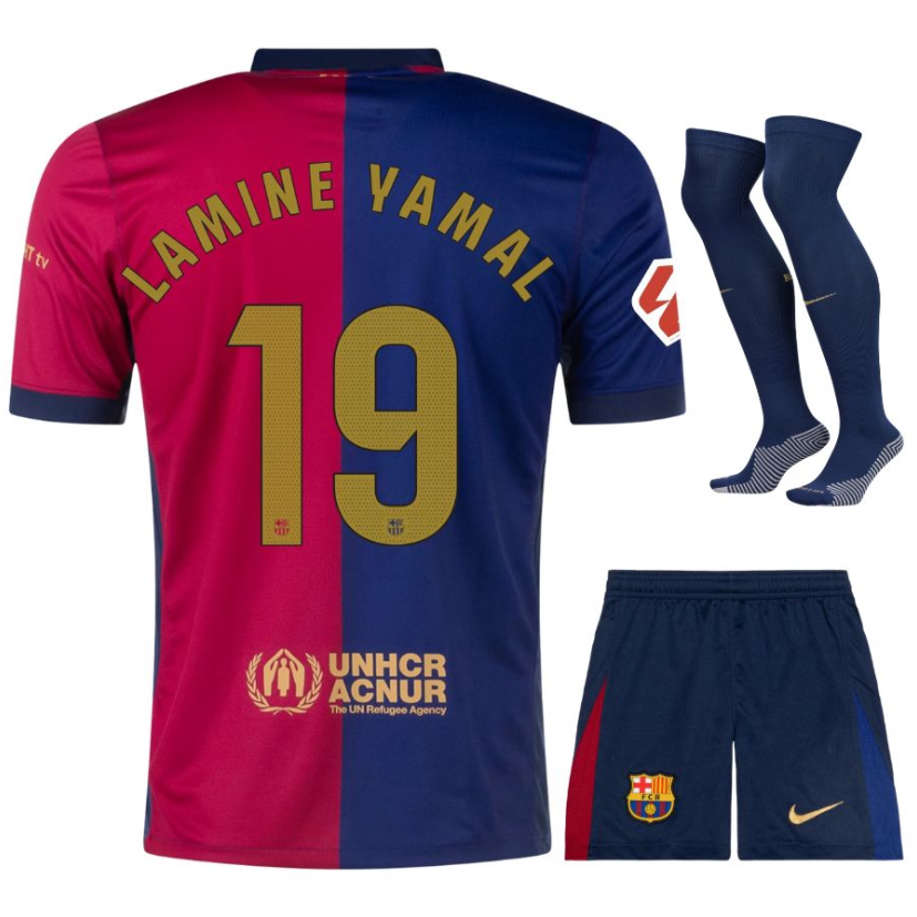 Image of Barcelona Children's Kit Football Jersey 2024-2025, Lamine Yamal Football Jerseys, Barcelona  Jersey, La Liga Jersey. AXLLBC13