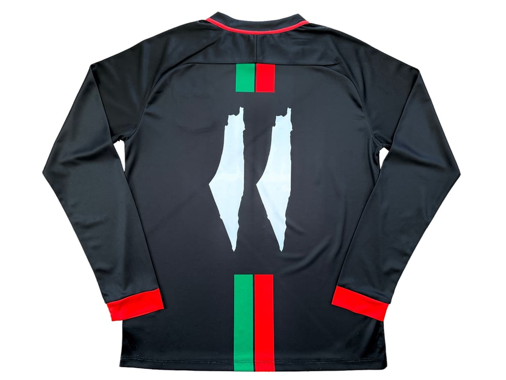 Palestine Black Centre Striped (Red/Green) L/S Football Shirt