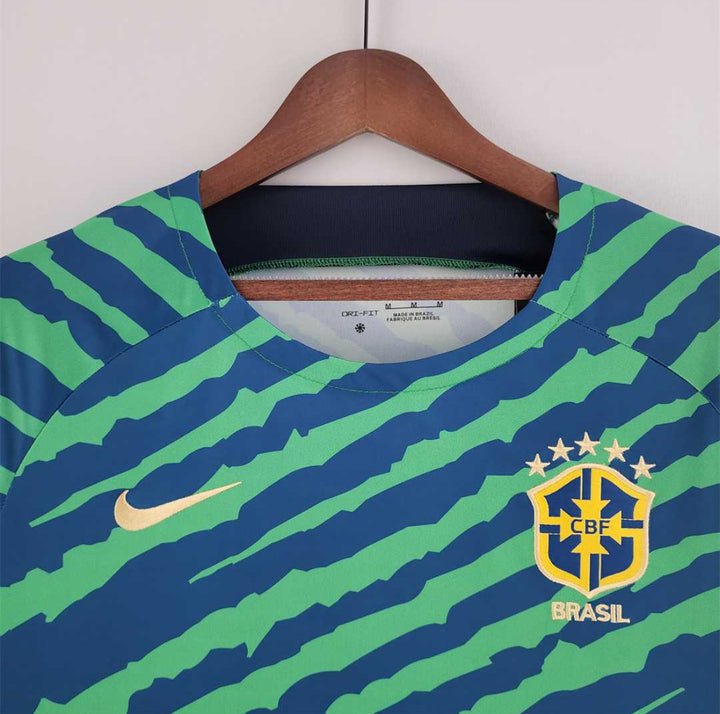 Image of Brazil 2022 Pre - match Kit - Premium Quality Jersey at FootballPrestige.com