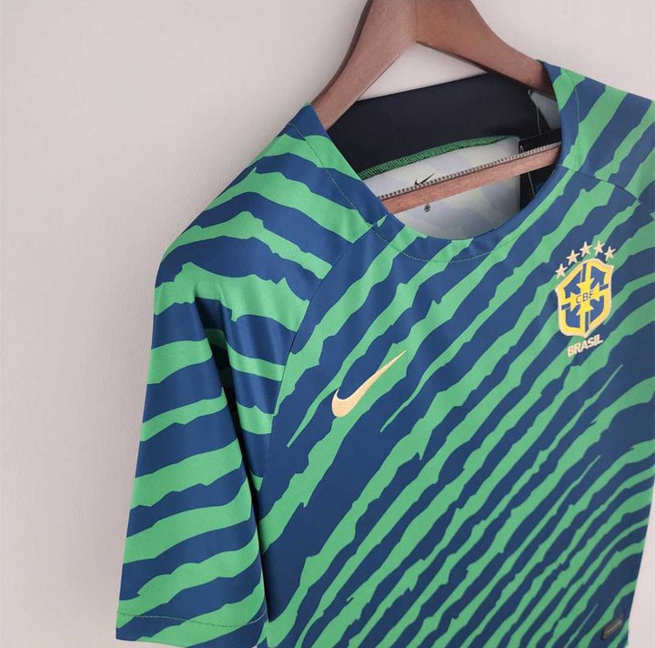 Image of Brazil 2022 Pre - match Kit - Premium Quality Jersey at FootballPrestige.com