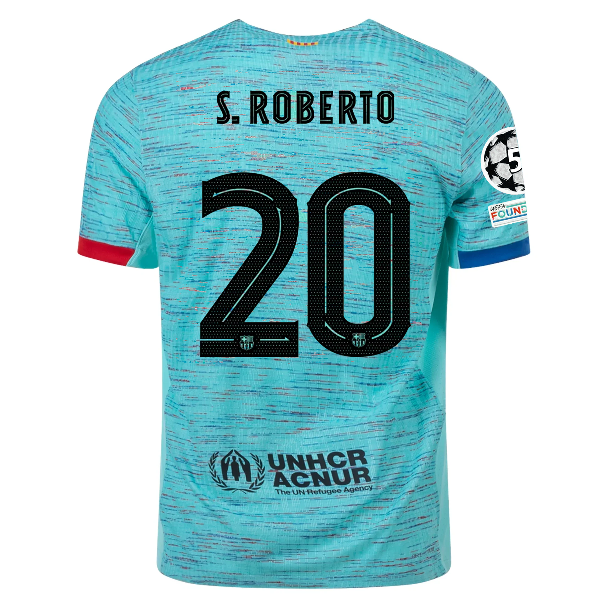 Nike Barcelona Authentic Sergi Roberto Match Vaporknit Third Jersey w/ Champions
