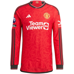 Image of adidas Manchester United Authentic Fred Long Sleeve Home Jersey w/ EPL + No Room