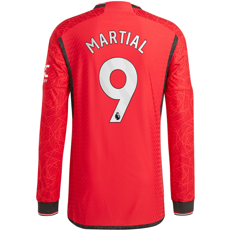 adidas Manchester United Authentic Anthony Martial Long Sleeve Home Jersey w/ EP